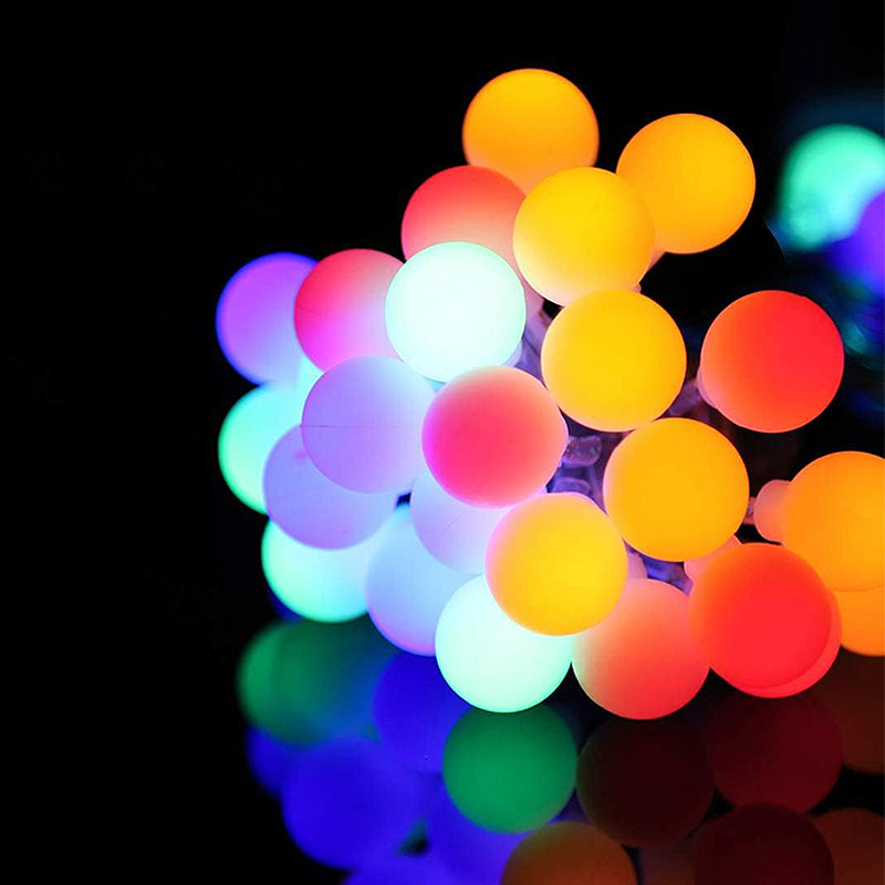 30 LED Multi-Color String Ball Lights Outdoor Decor- Solar Powered_8