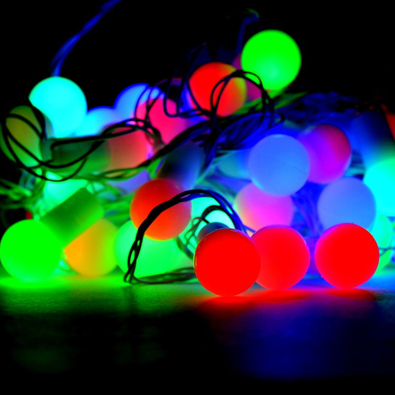 30 LED Multi-Color String Ball Lights Outdoor Decor- Solar Powered_9