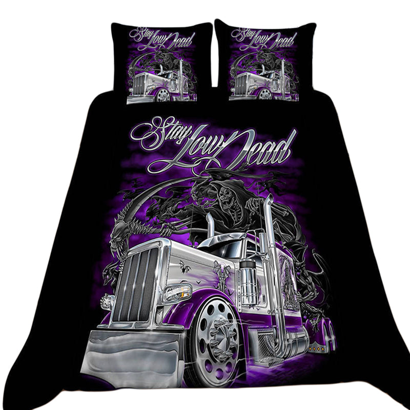 3D Printed Purple Car Bedding Set Duvet Cover and Pillowcases_0