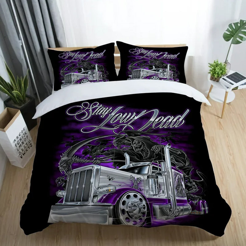 3D Printed Purple Car Bedding Set Duvet Cover and Pillowcases_6