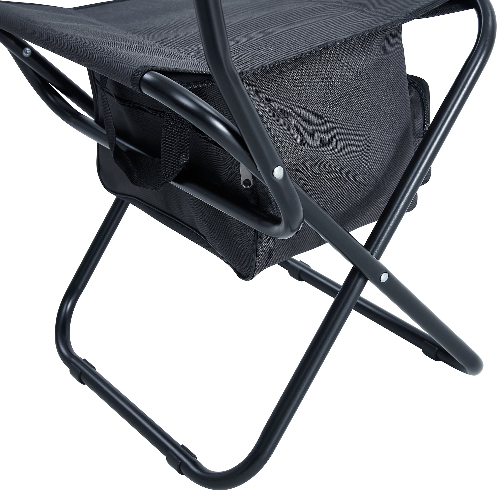 Set of 3 Outdoor Roll up Table and Folding Chair Set Portable Camping Set- Black_8