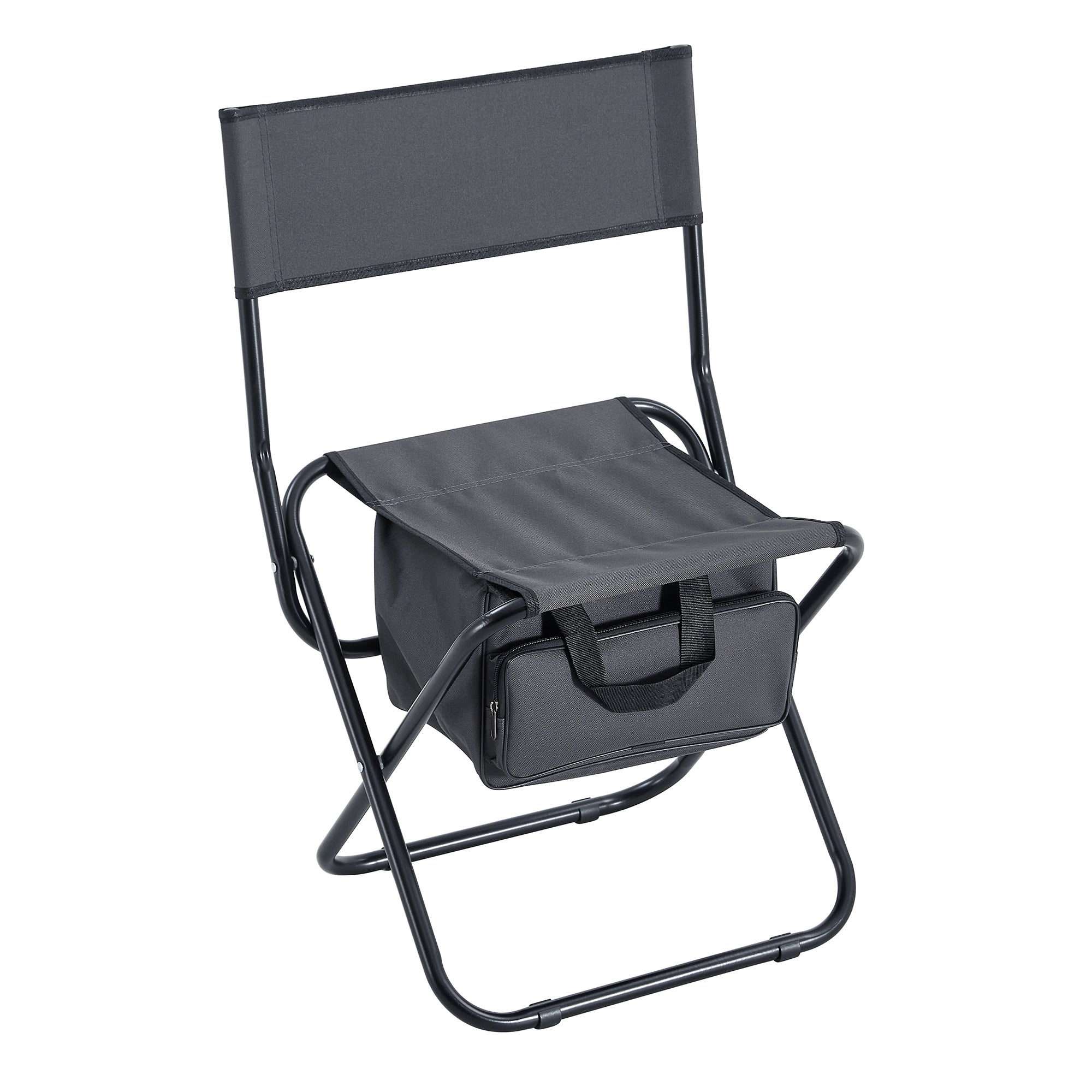 Set of 3 Outdoor Roll up Table and Folding Chair Set Portable Camping Set- Black_11