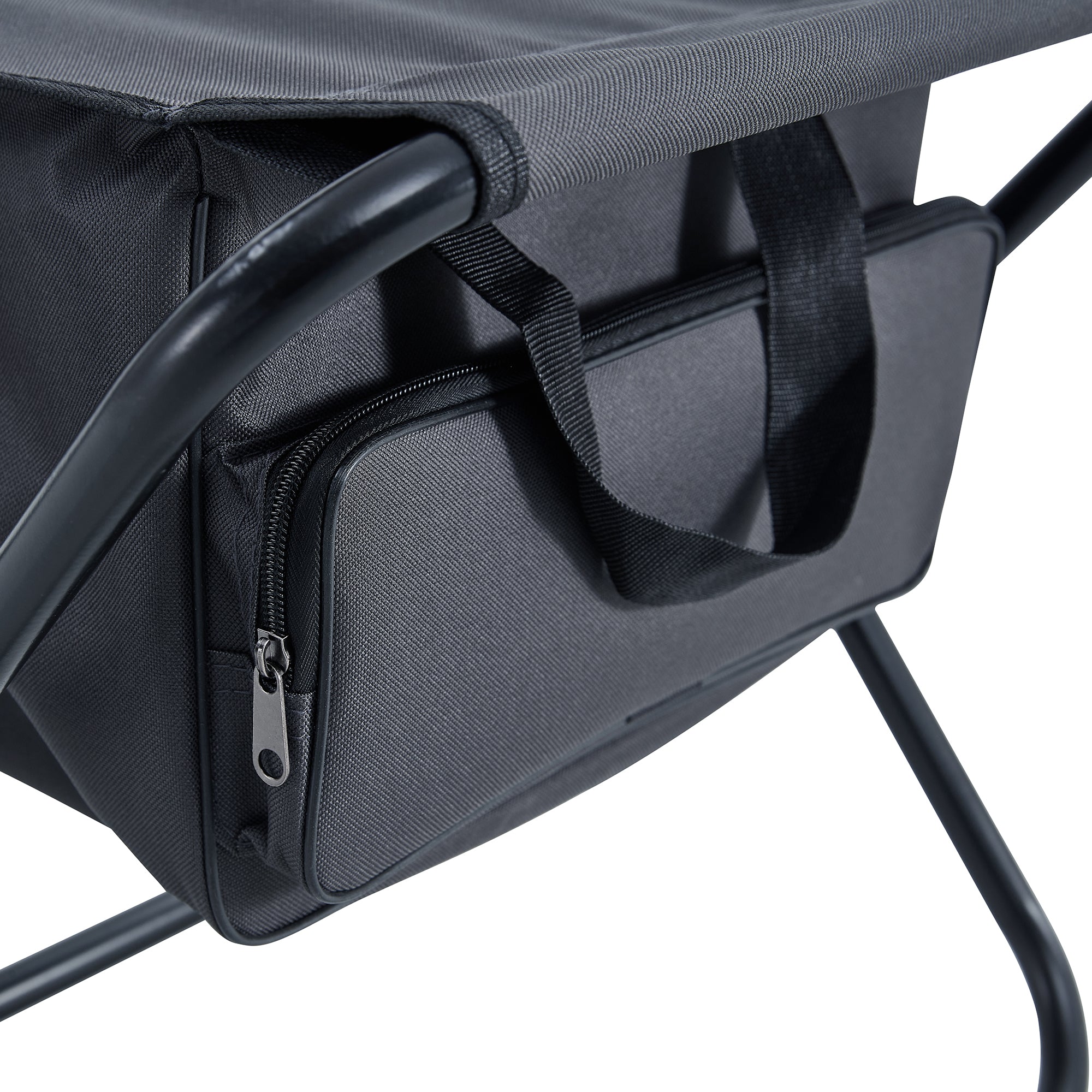 Set of 3 Outdoor Roll up Table and Folding Chair Set Portable Camping Set- Black_9