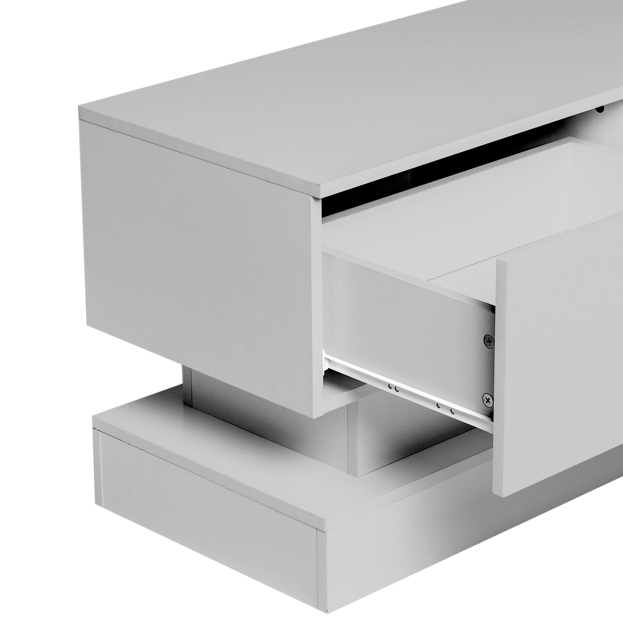 55 inches Modern and Simple Design Television Stand Organizing Cabinet- White_8