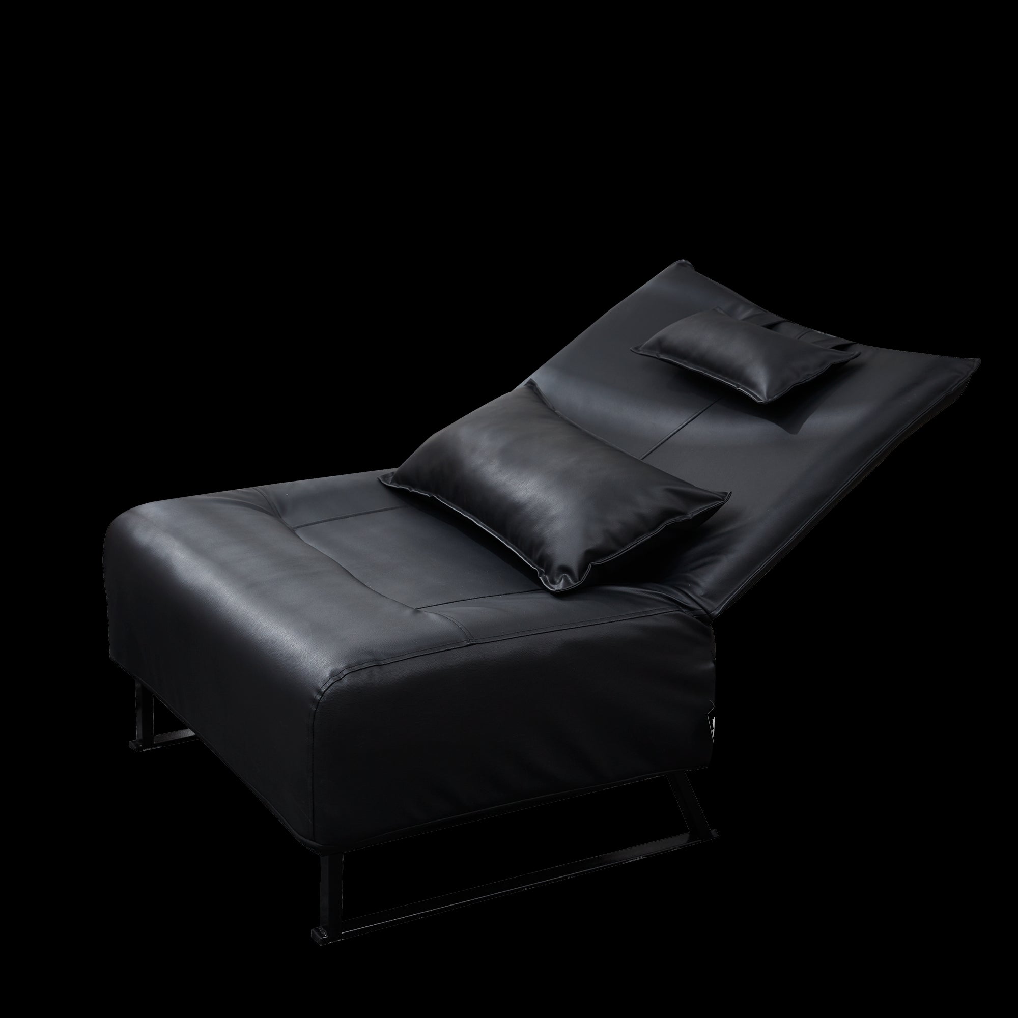 High Comfort Back Folding Adjustable Reclining Lounge Accent Chair- Black_9