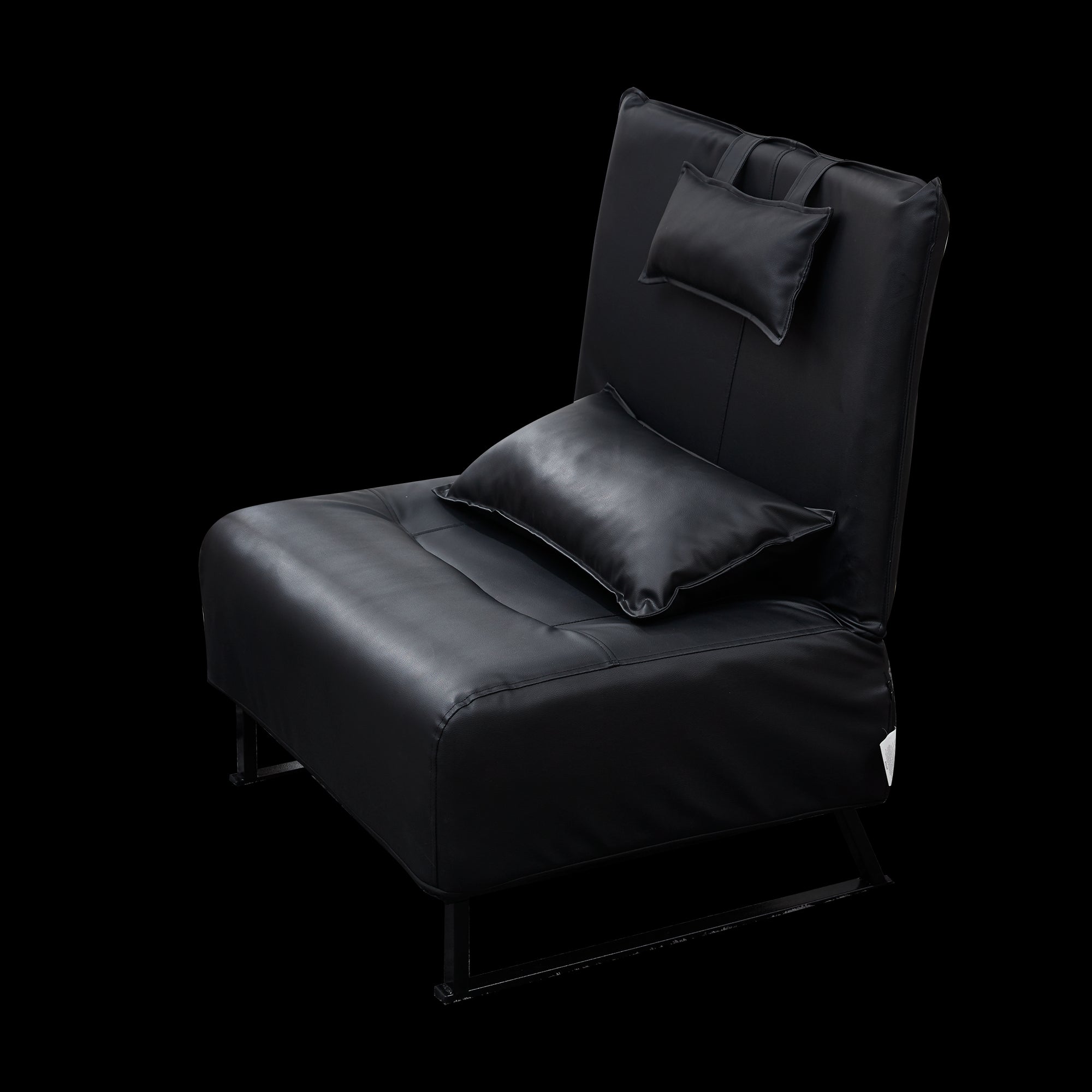 High Comfort Back Folding Adjustable Reclining Lounge Accent Chair- Black_7