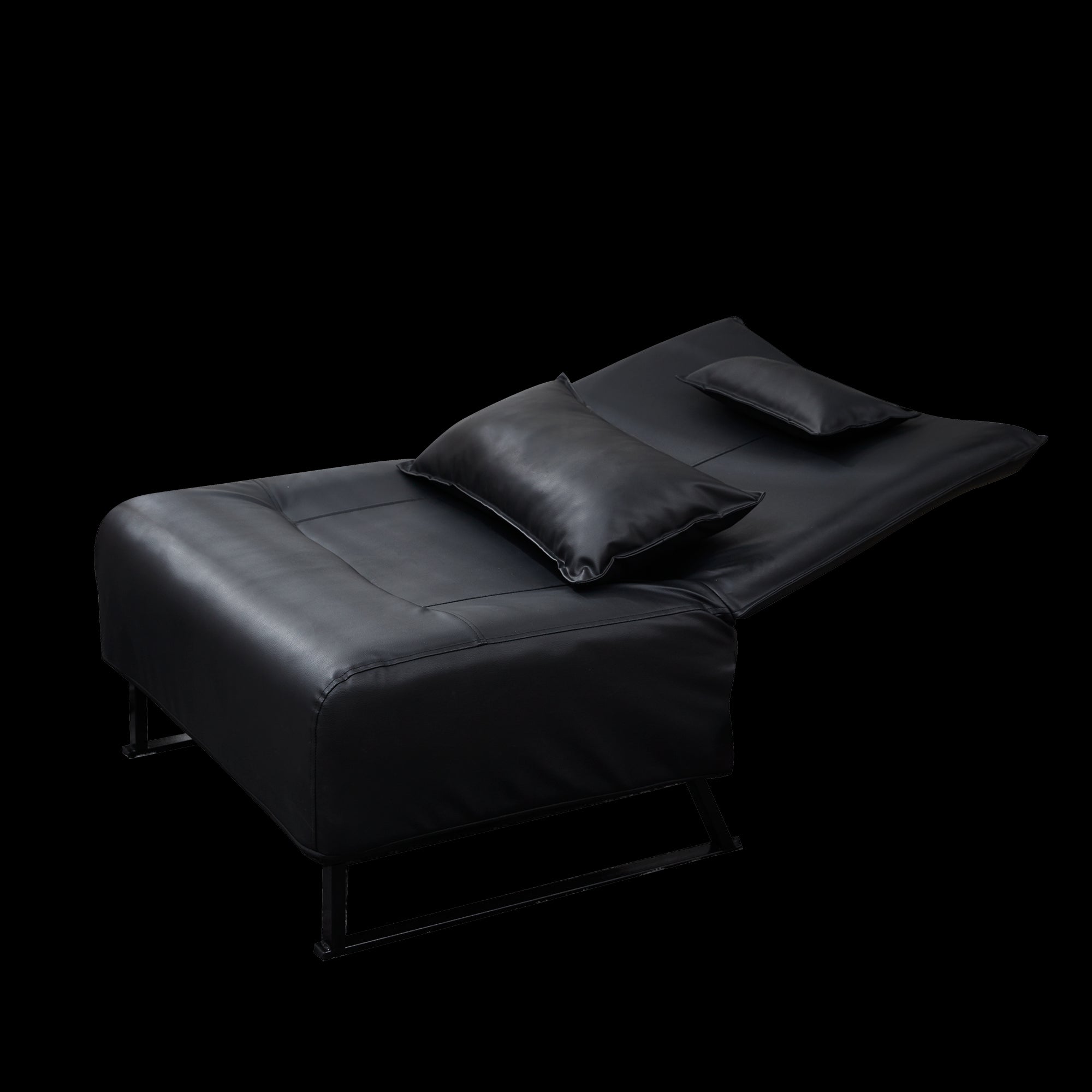 High Comfort Back Folding Adjustable Reclining Lounge Accent Chair- Black_8