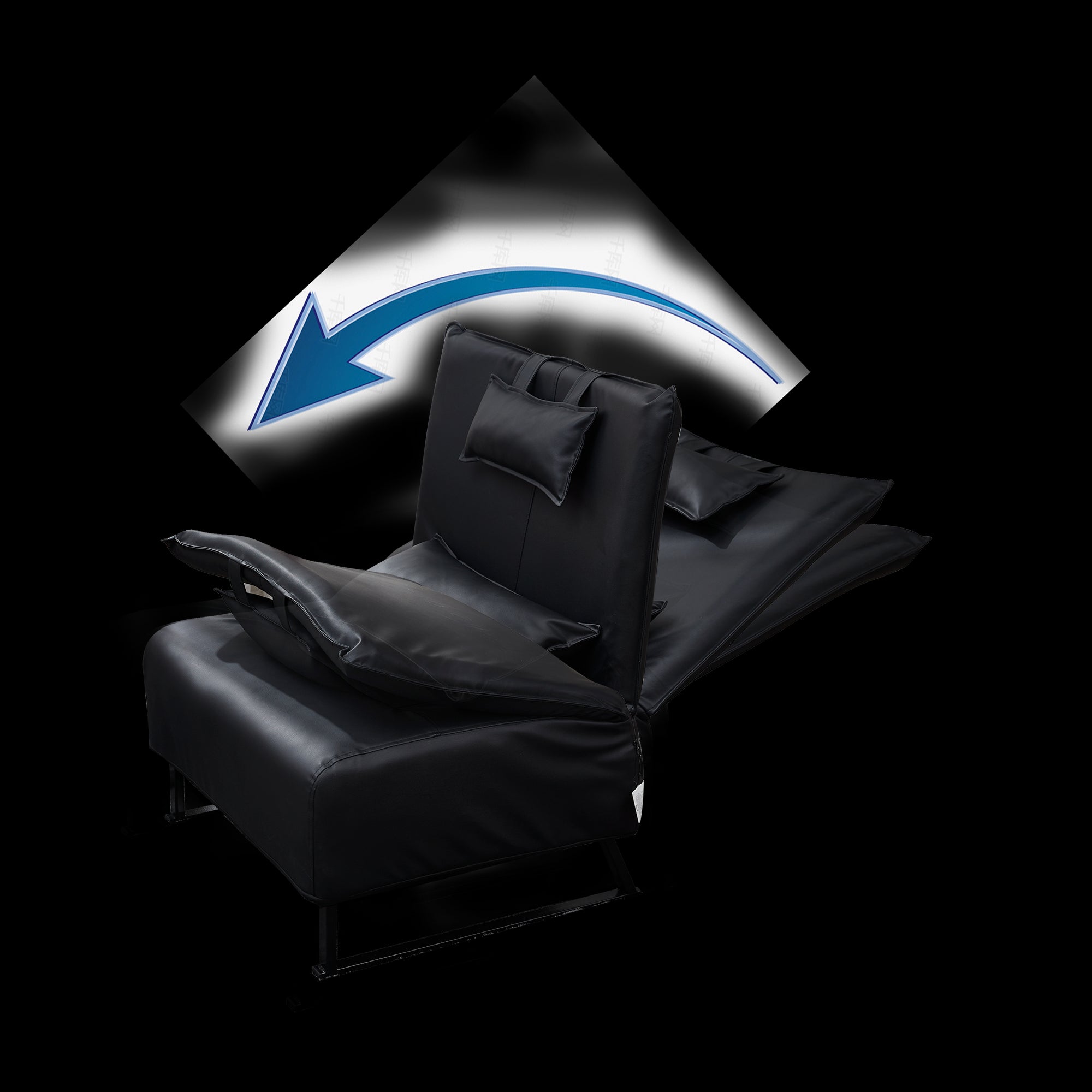 High Comfort Back Folding Adjustable Reclining Lounge Accent Chair- Black_12