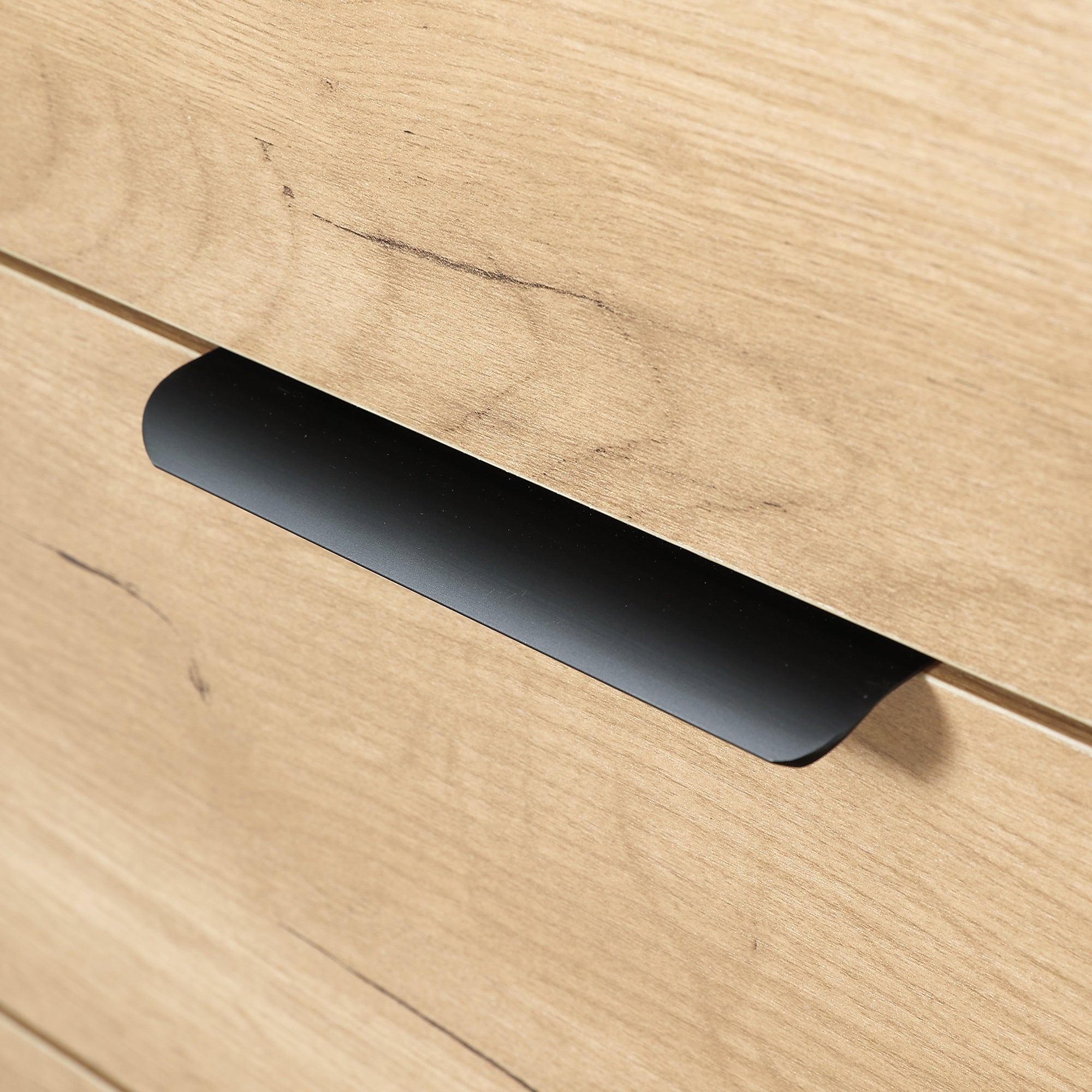 DRESSER CABINET BAR CABINET storge cabinet Glass door side cabinet lockersEmbedded metal handle can be placed in the living room, bedroom, dining room, black+brown_25