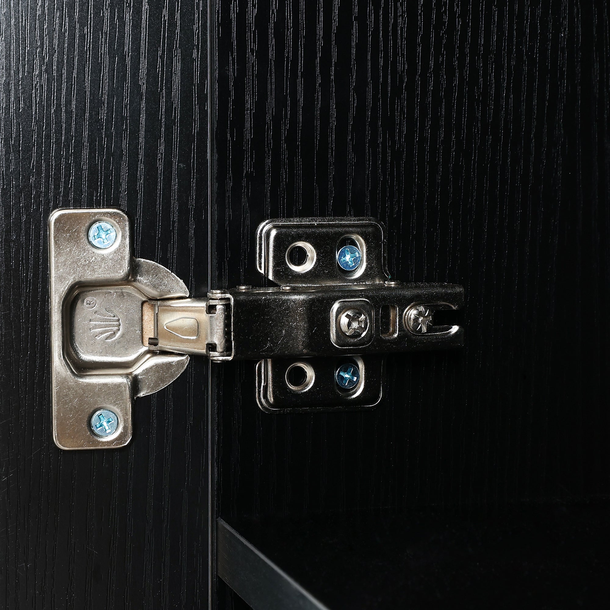 DRESSER CABINET BAR CABINET storge cabinet Glass door side cabinet lockersEmbedded metal handle can be placed in the living room, bedroom, dining room, black+brown_20