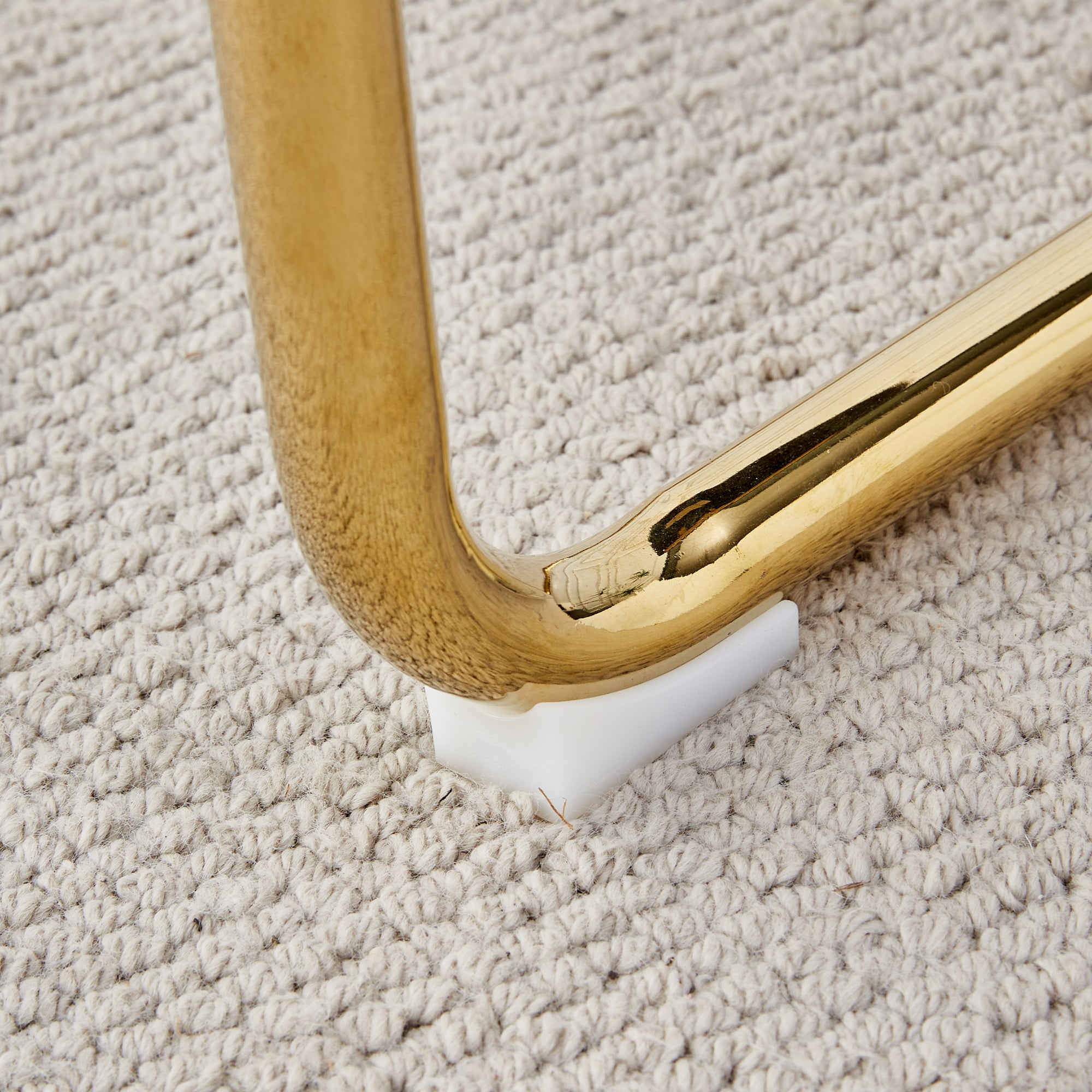 4 Pcs Faux Leather Upholstered Grid High Back Dining Chairs with Metal Base- Black, Gold_7