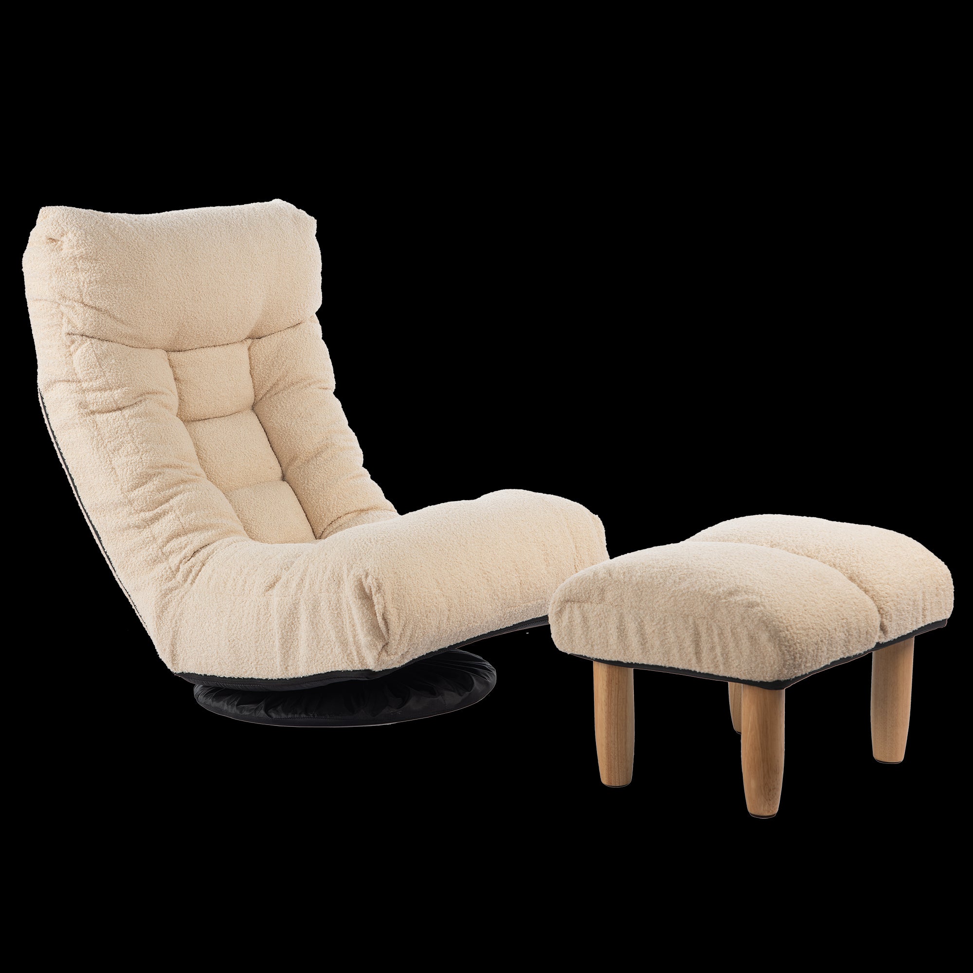 3 Adjustable Head Segments Single Sofa Reclining Leisure Accent Chair- White_17