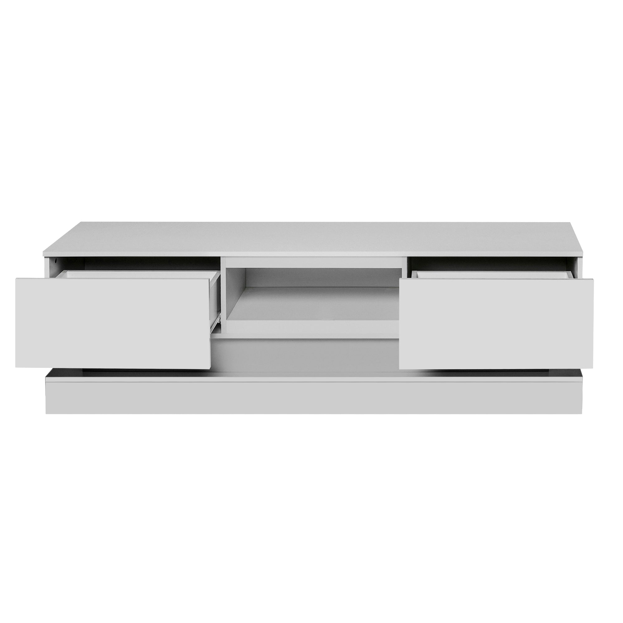 63 inches Modern and Simple Design Television Stand Organizing Cabinet with LED Light- White_12