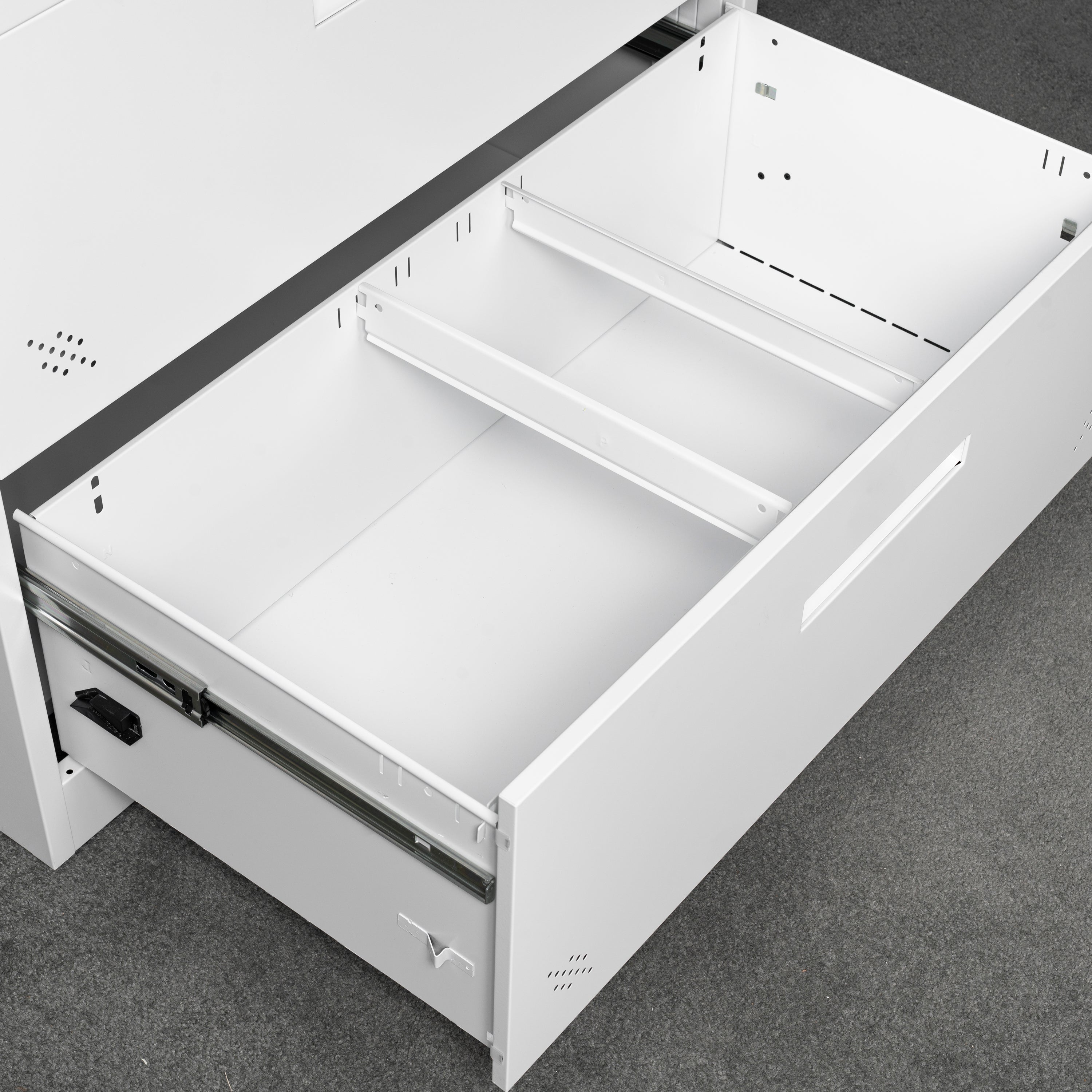 3 Deep Large Drawers Lateral Metal Filing Cabinet for Legal/Letter A4 Size Documents- White_14