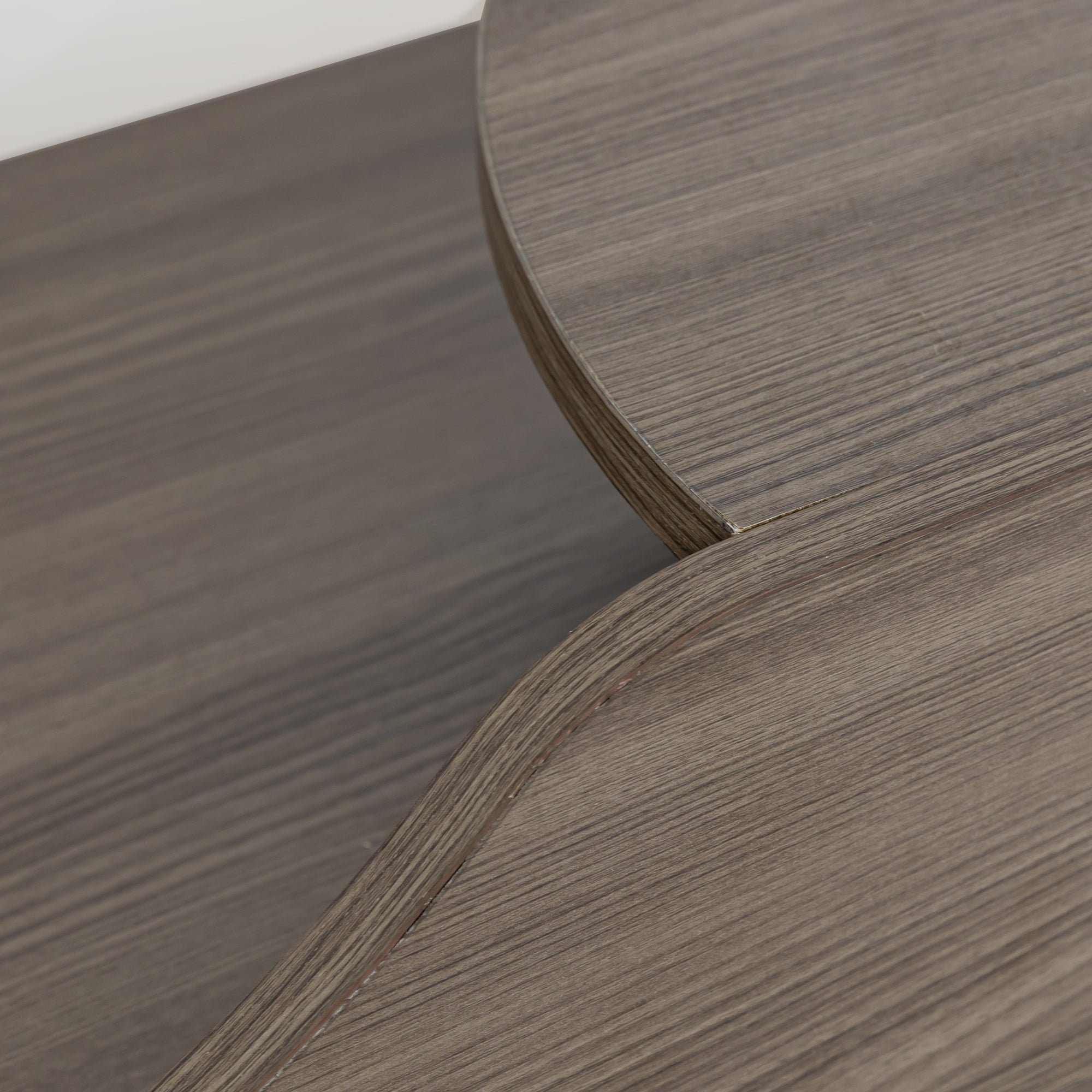 A Modern TV Stand for 70 Inch TV High Gloss Entertainment Center- Beige+Brown with a horizontal grain pattern and two built-in storage drawers underneath, embodying a modern minimalist design.