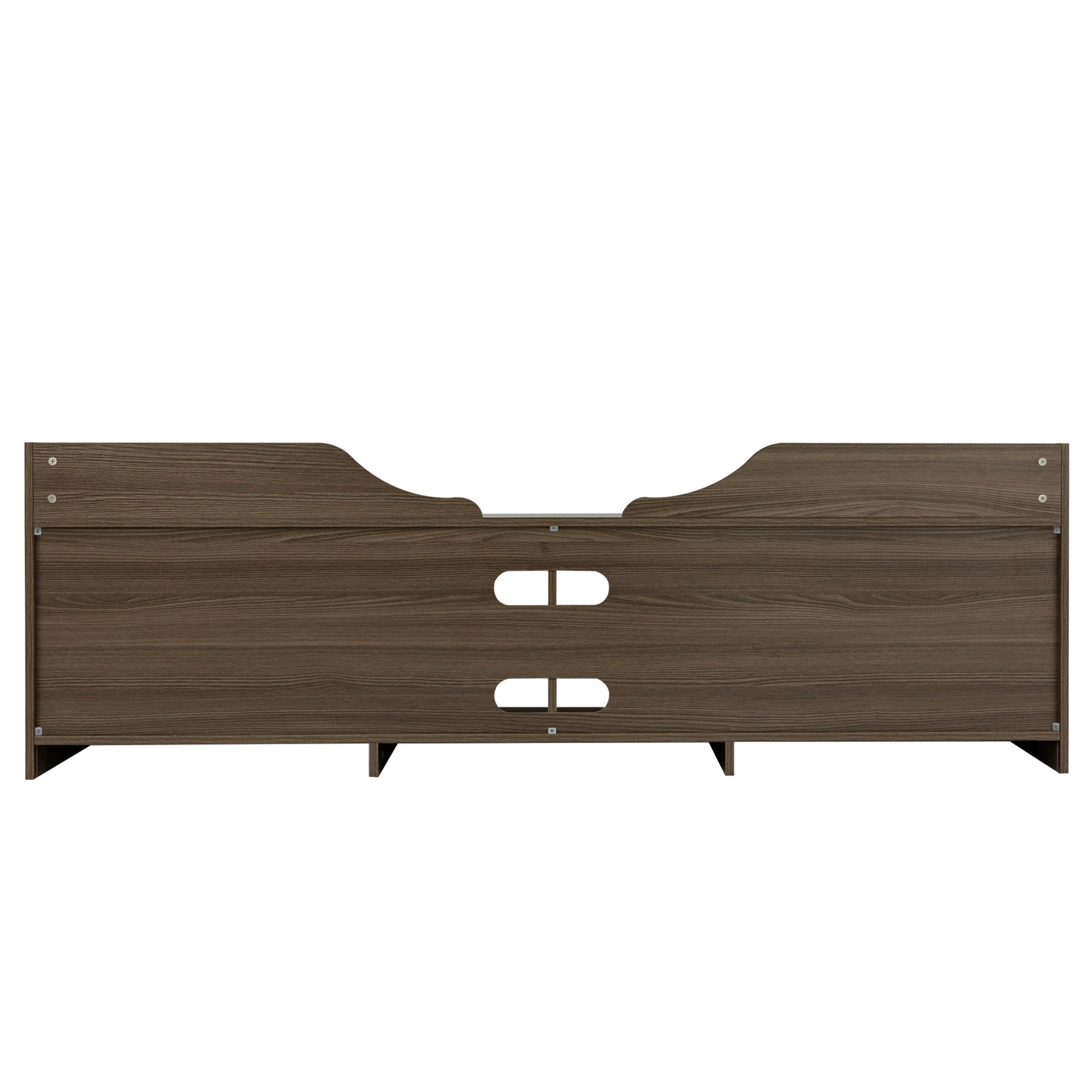 A Modern TV Stand for 70 Inch TV High Gloss Entertainment Center- Beige+Brown with a horizontal grain pattern and two built-in storage drawers underneath, embodying a modern minimalist design.