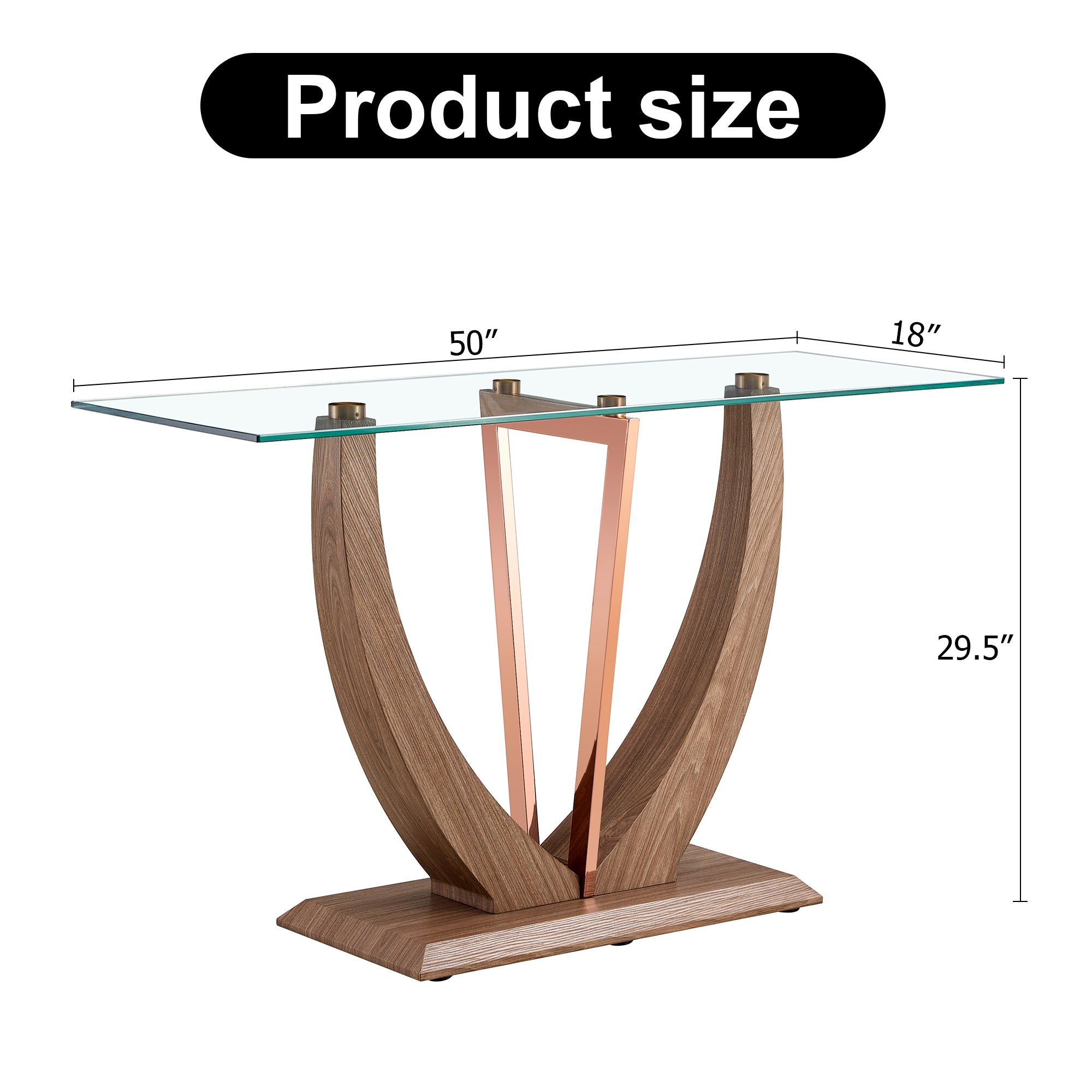 Modern Minimalist Rectangular Tempered Glass Table for Hall and Entryway_21