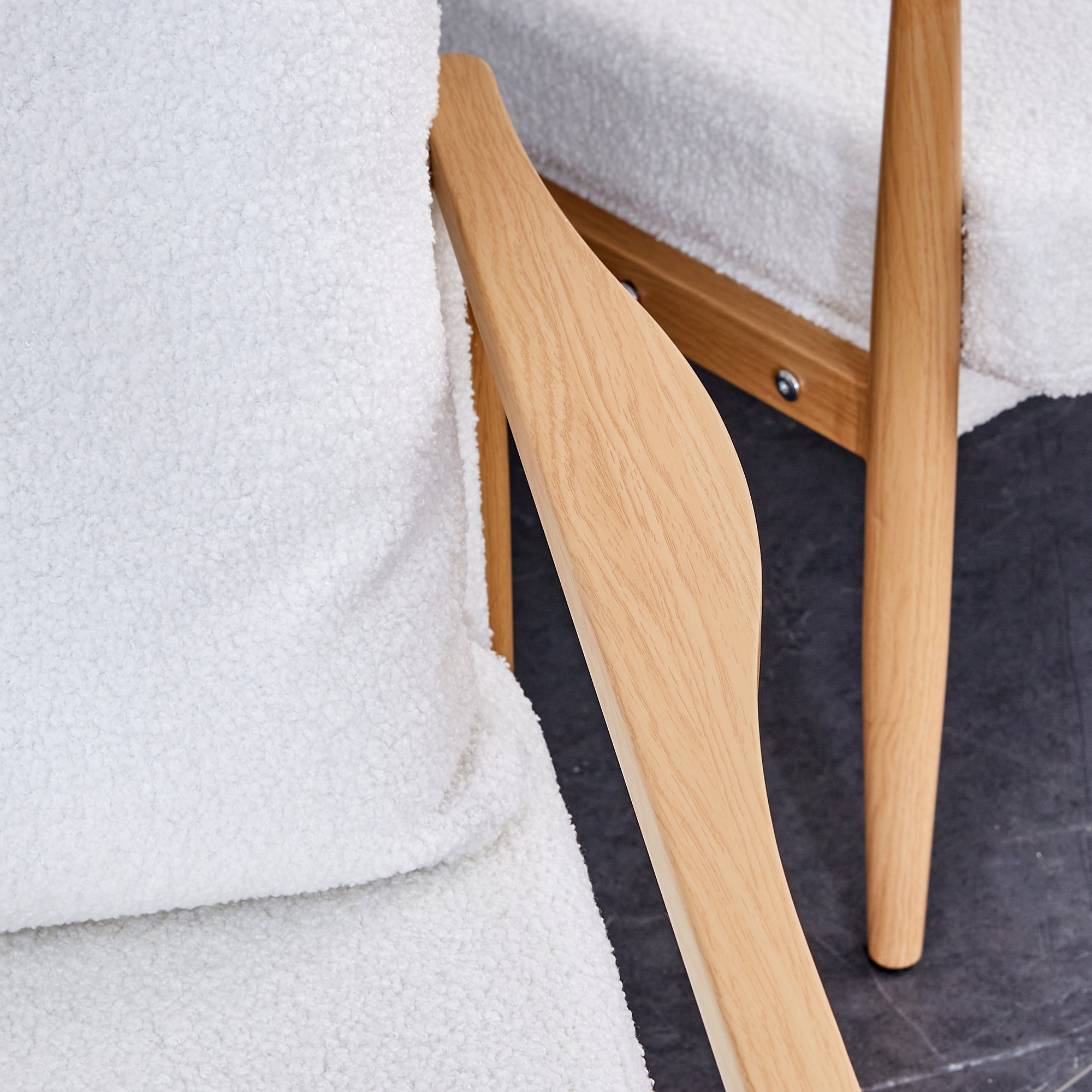 Set of 2 Teddy Velvet Mid Century Modern Accent Armchair with Metal Frame- White_8