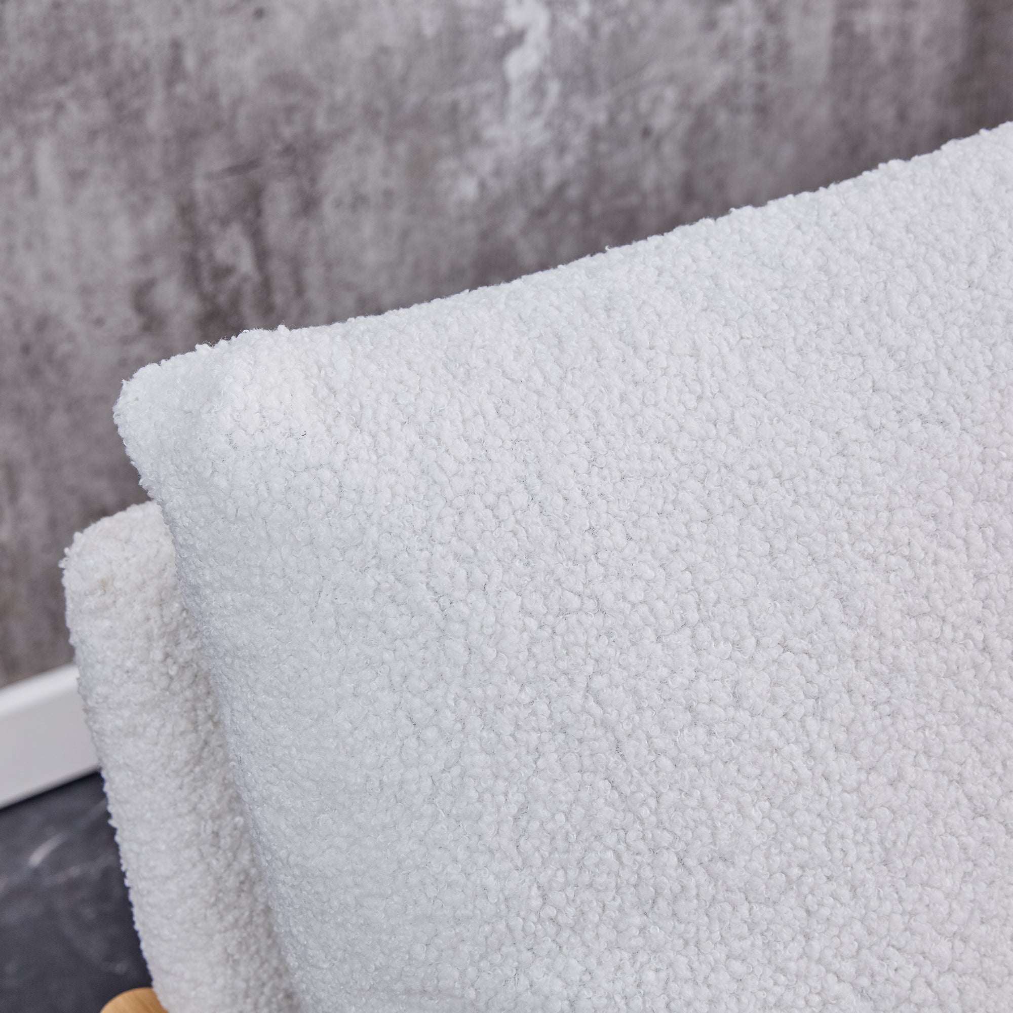 Set of 2 Teddy Velvet Mid Century Modern Accent Armchair with Metal Frame- White_15