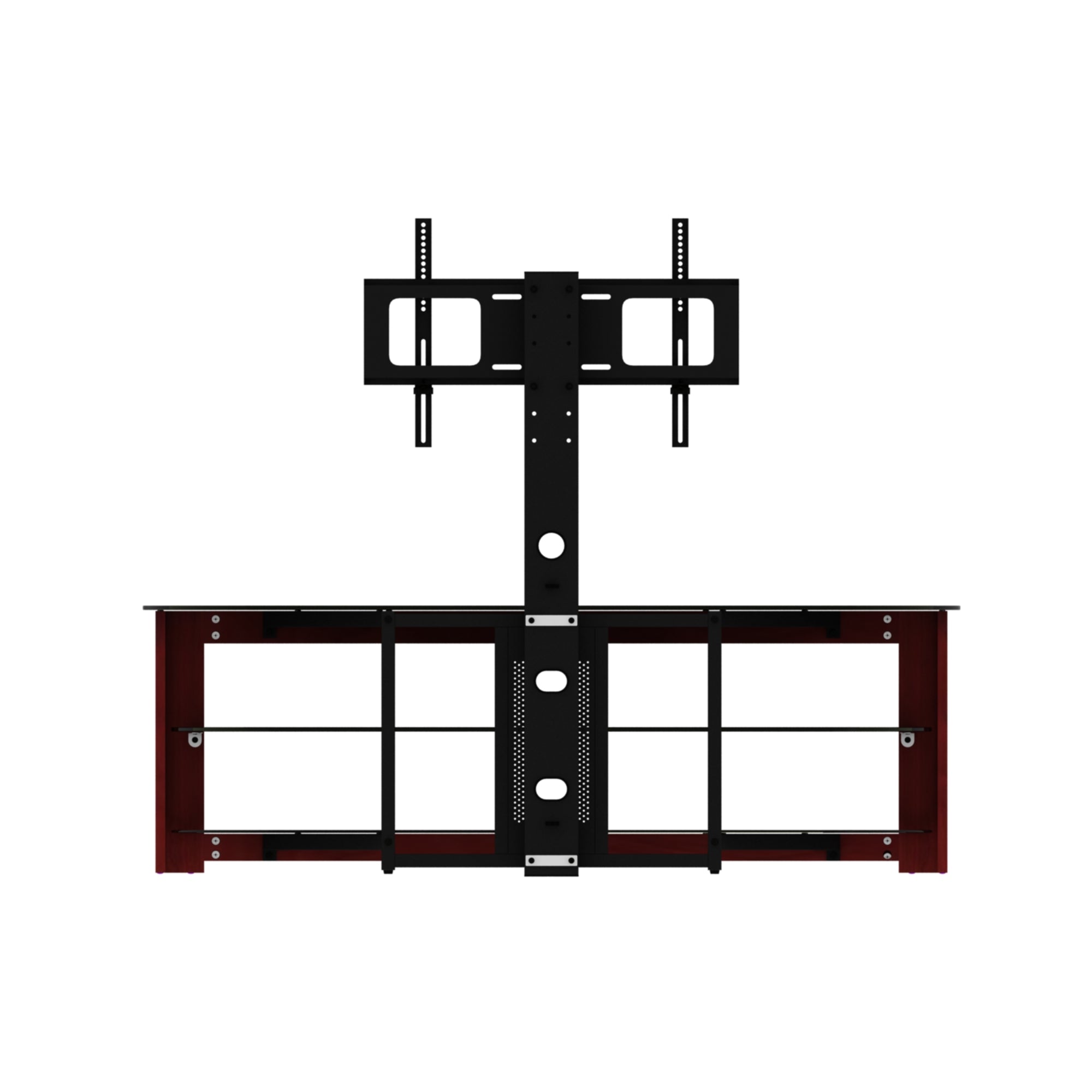 Simple Design Open TV Stand with 2 Tier Storage Space Fits TV Up To 65 inches- Walnut_11