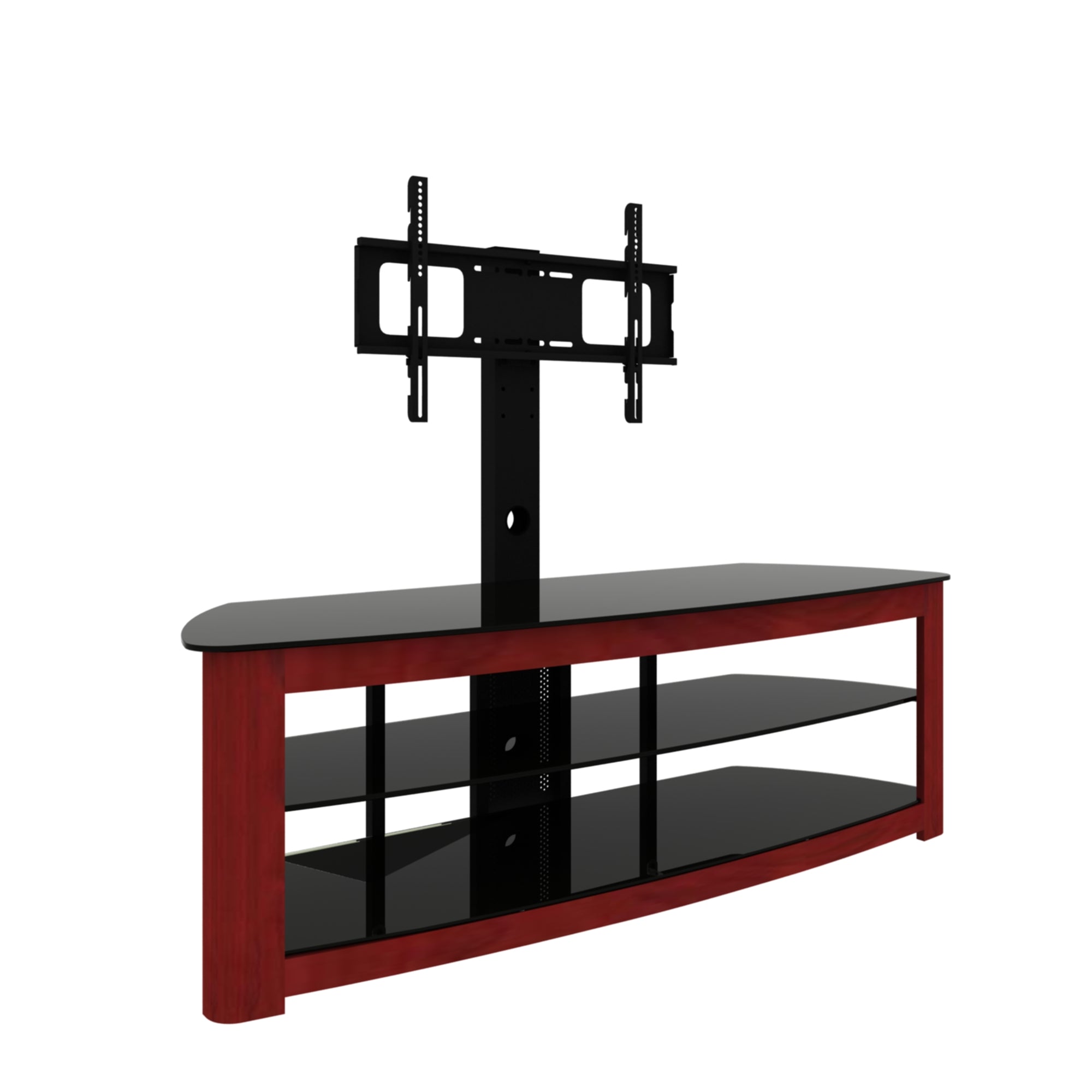 Simple Design Open TV Stand with 2 Tier Storage Space Fits TV Up To 65 inches- Walnut_6