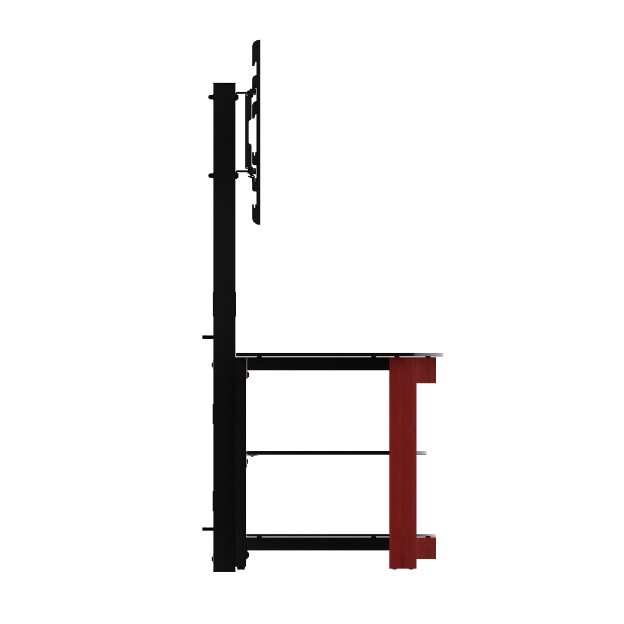 Simple Design Open TV Stand with 2 Tier Storage Space Fits TV Up To 65 inches- Walnut_19