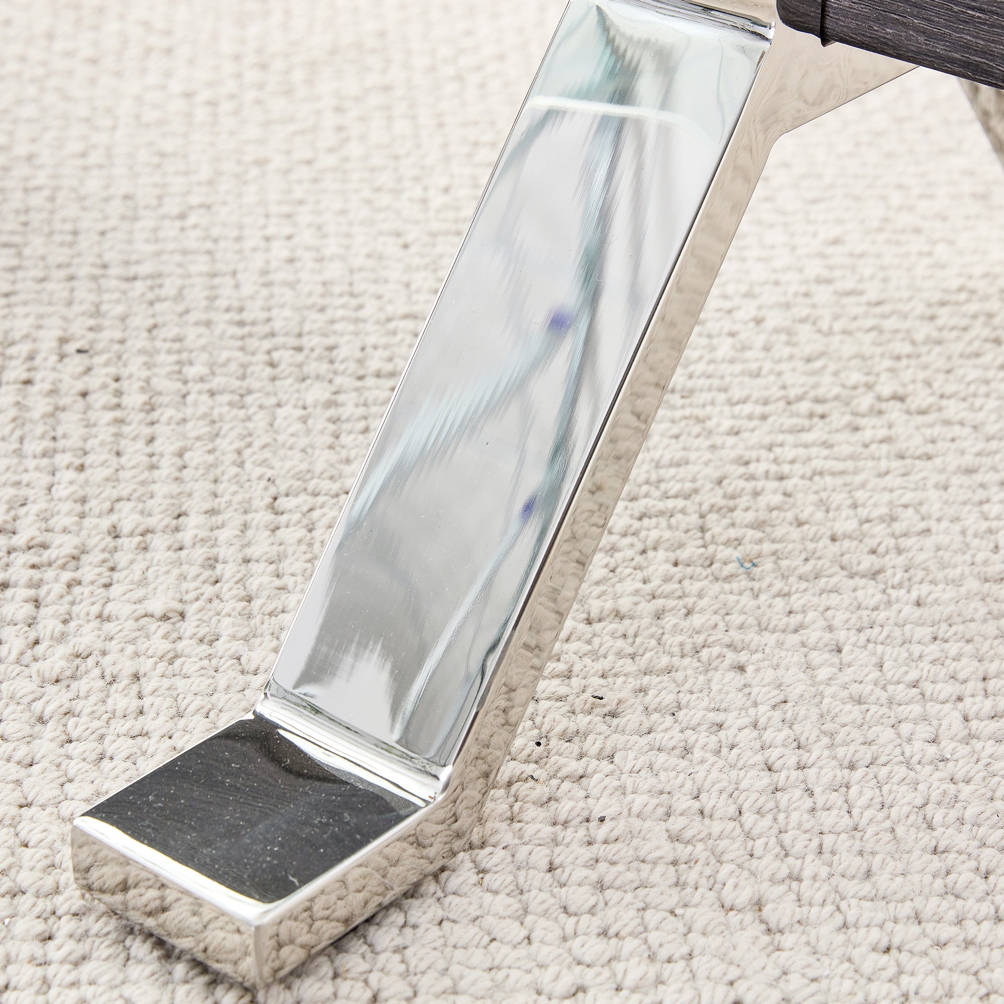 Contemporary Tempered Glass Coffee Table with Plated Metal Legs and MDF Crossbar_6