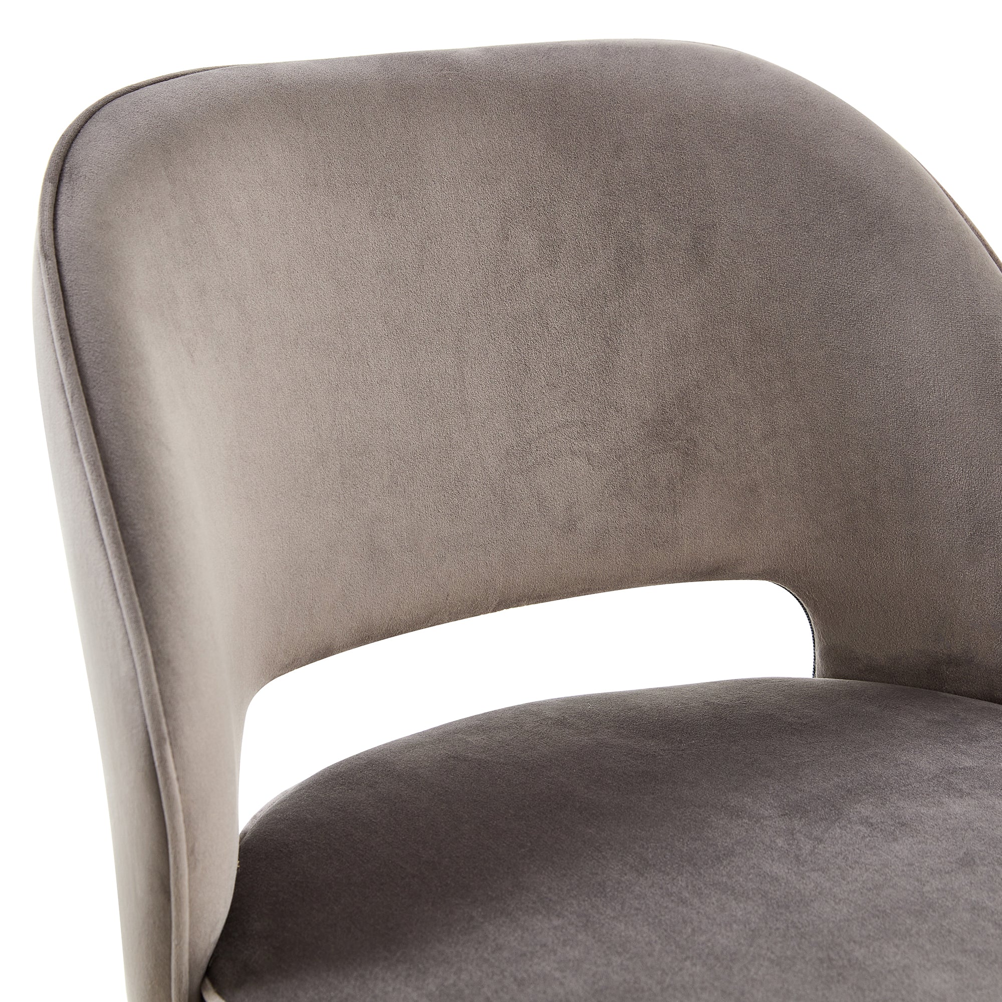 Set of 2 Velvet Dining Barstools with Anti Slip Metal Framed Legs- Gray_14