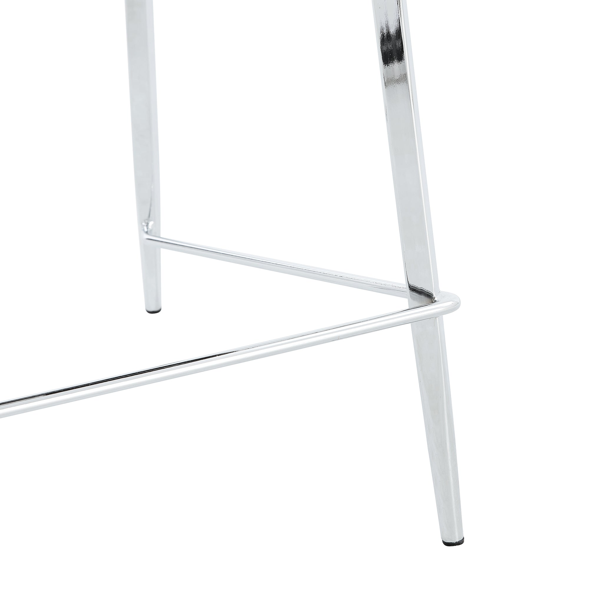 Set of 2 Velvet Dining Barstools with Anti Slip Metal Framed Legs- Gray_18