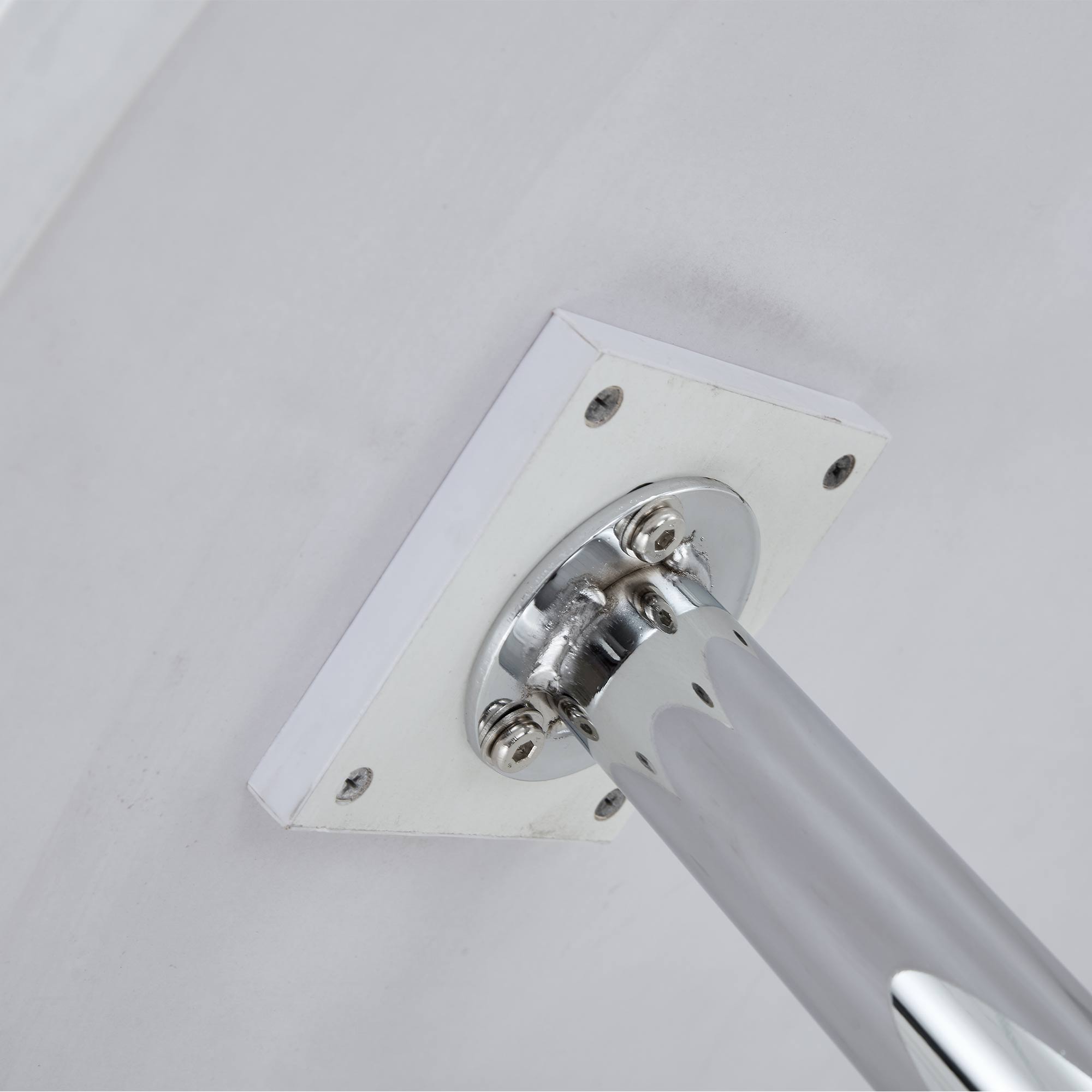 40 inches Modern Minimalist Round Marbled Design Coffee Table with Metal Legs- White, Silver_10