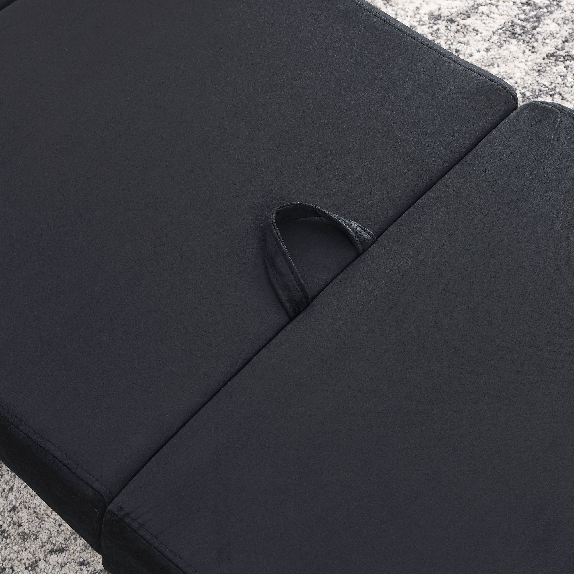 2-in-1 Convertible Sofa Chair Bed Space Saving Lounger Sleeper Chair- Black_11