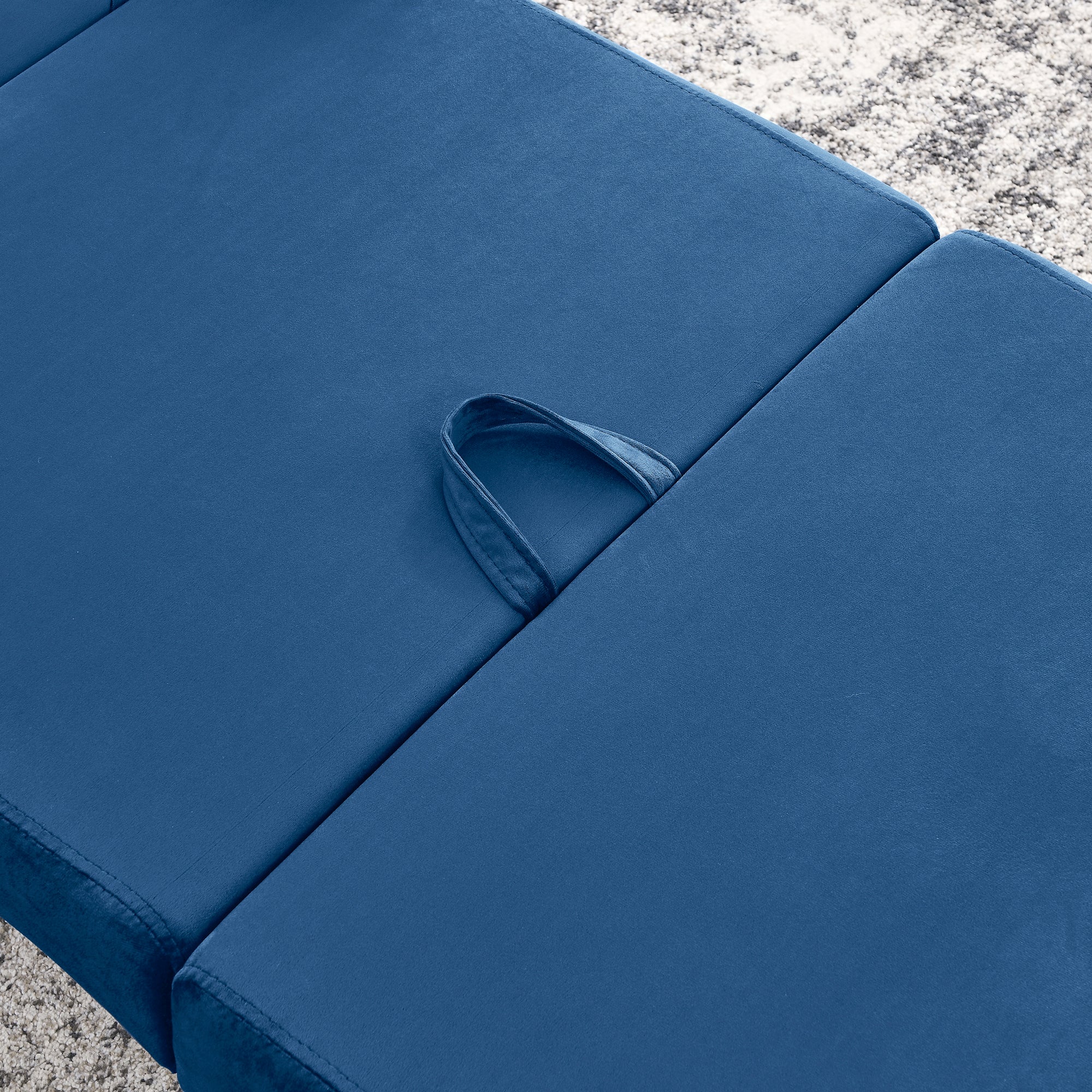2-in-1 Convertible Sofa Chair Bed Space Saving Lounger Sleeper Chair- Blue_13