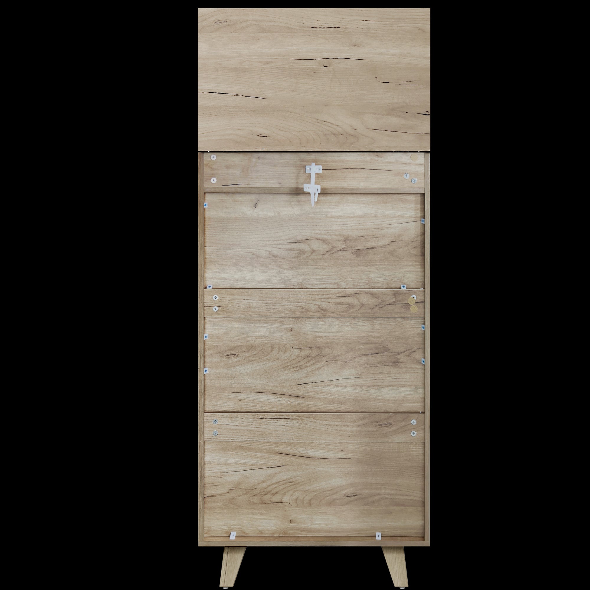 Modern Design Solid Wood Drawer Dresser Cabinet with Makeup Mirror-White Oak_11