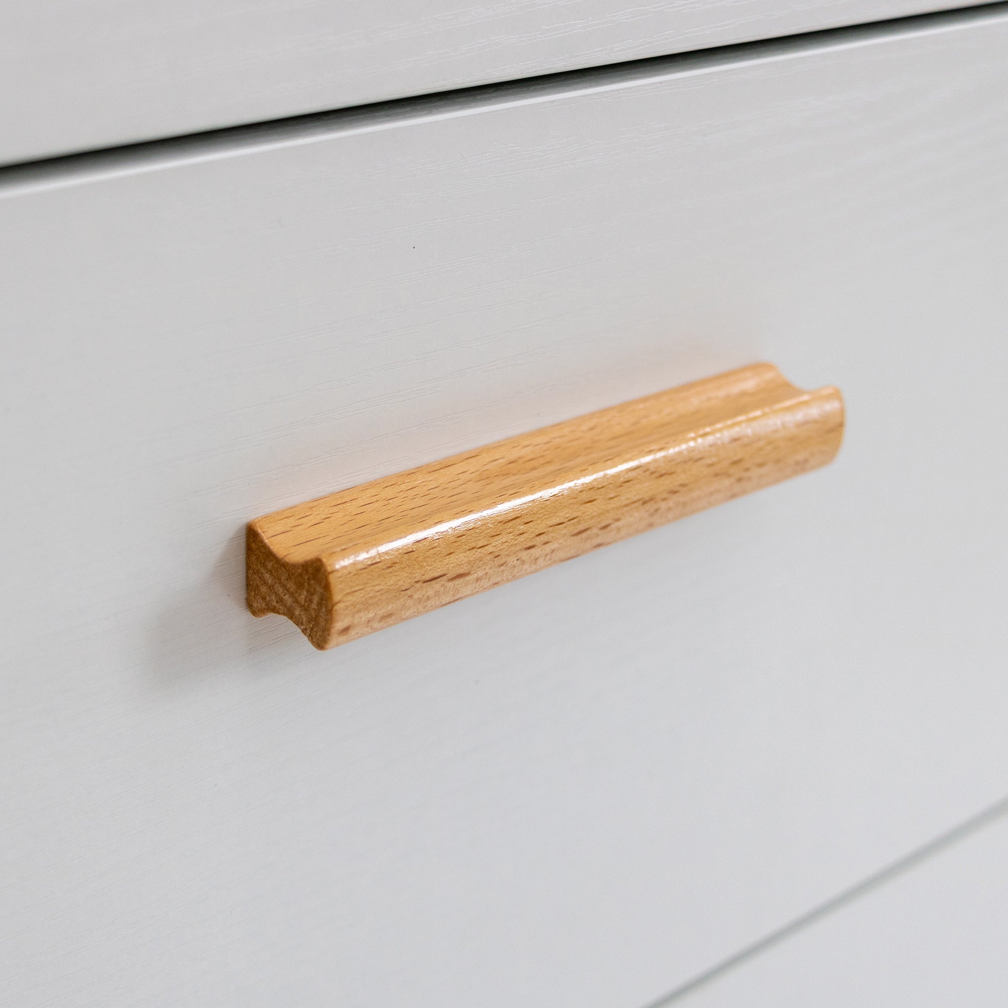 Modern Design Solid Wood Drawer Dresser Cabinet with Makeup Mirror-White Oak_21