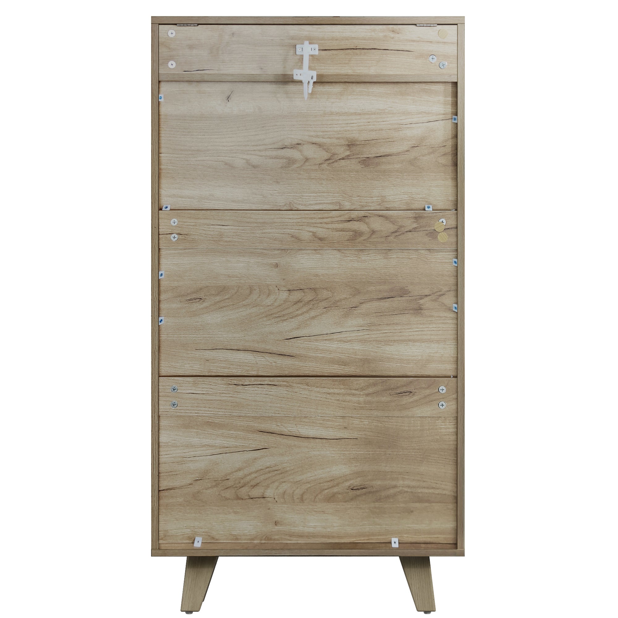 Modern Design Solid Wood Drawer Dresser Cabinet with Makeup Mirror-White Oak_13