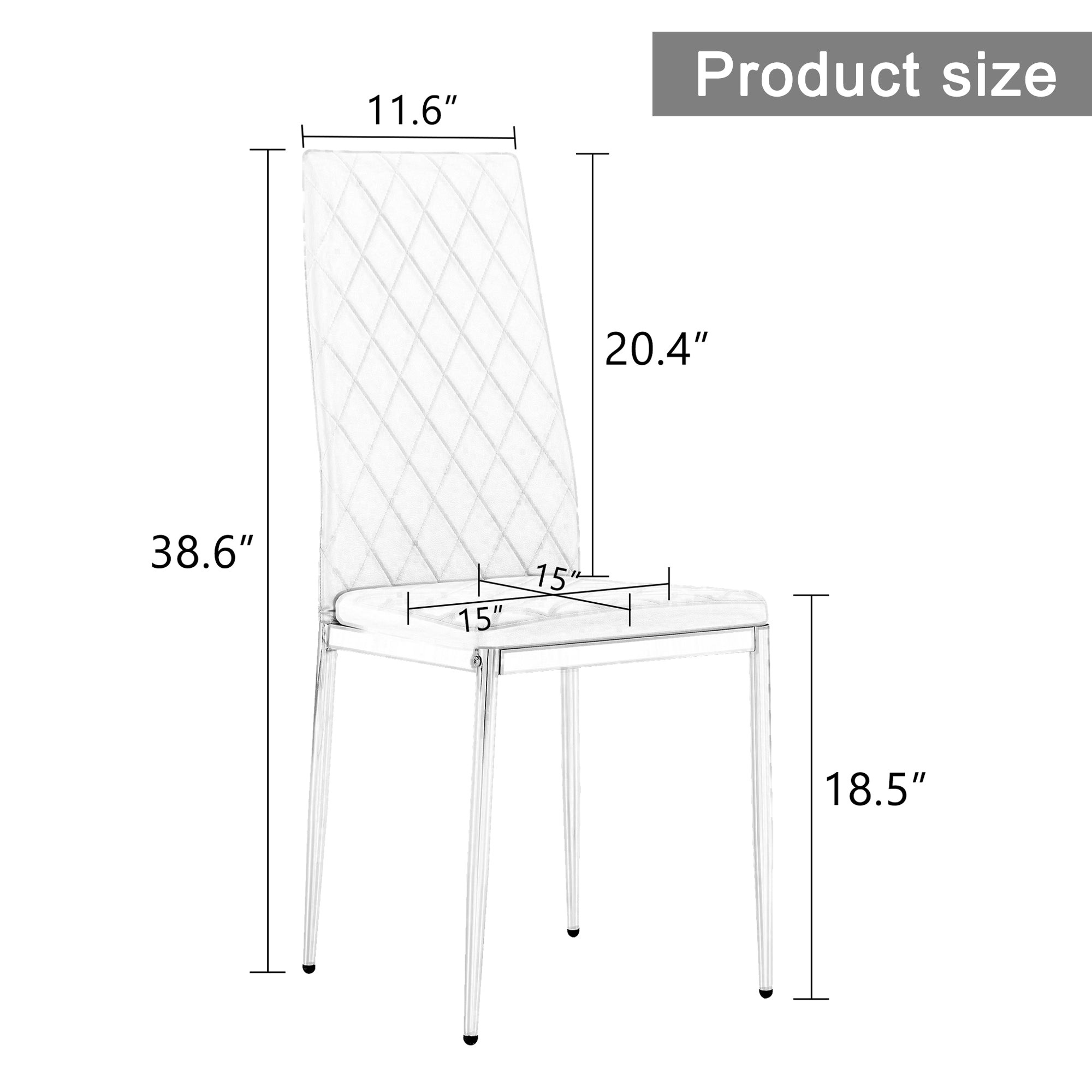 Set of 5 Tempered Glass Dining Table with Dining Chairs- Transparent Table+Black Chairs_13