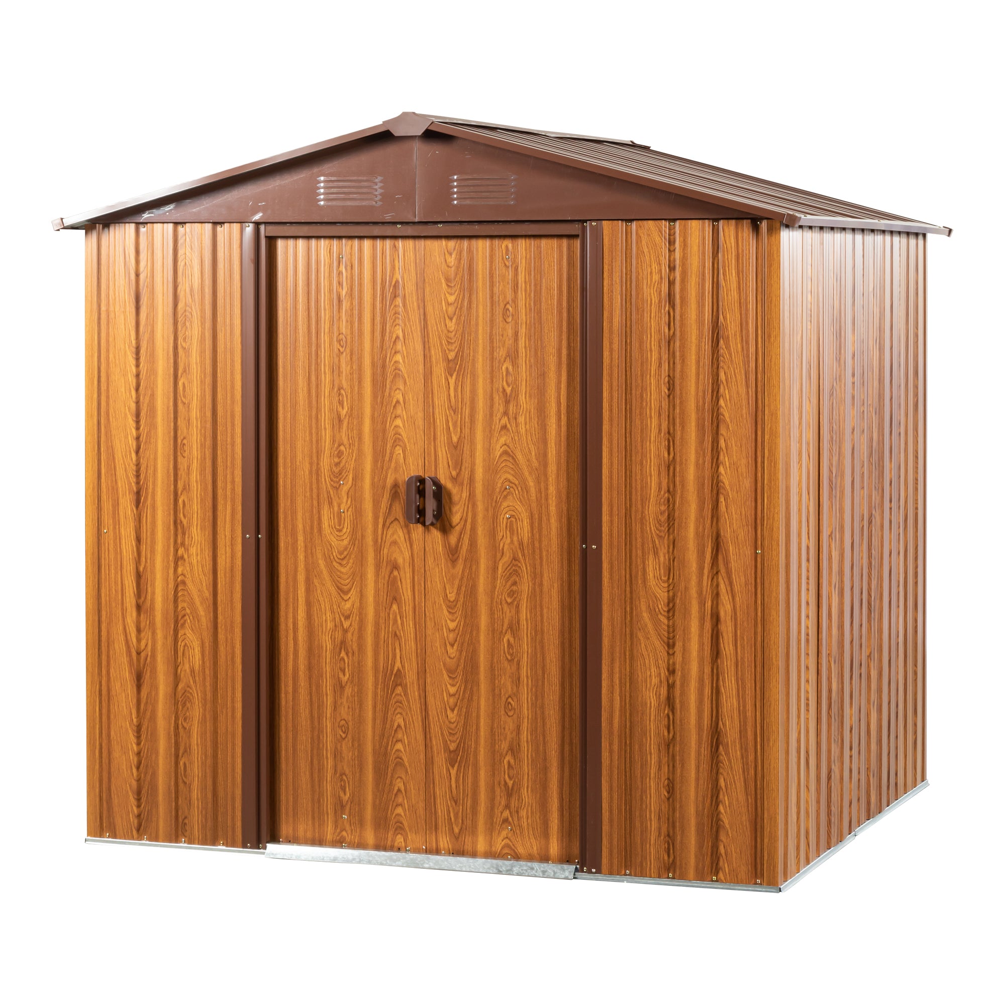 6 Ft. X 6 Ft. Outdoor Storage Shed with Lockable Sliding Door and Horizontal Siding-Yellow Brown_1