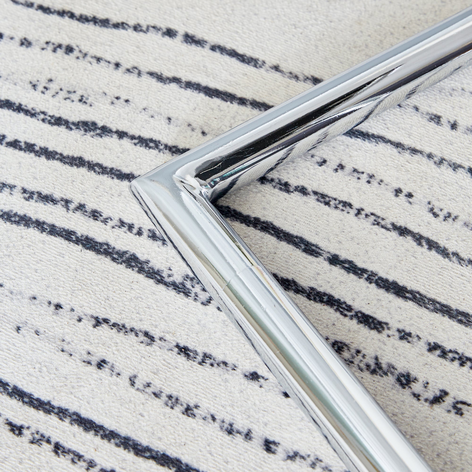 6 Pcs Faux Leather Upholstered Grid High Back Dining Chairs with Metal Base- Black, Silver_14