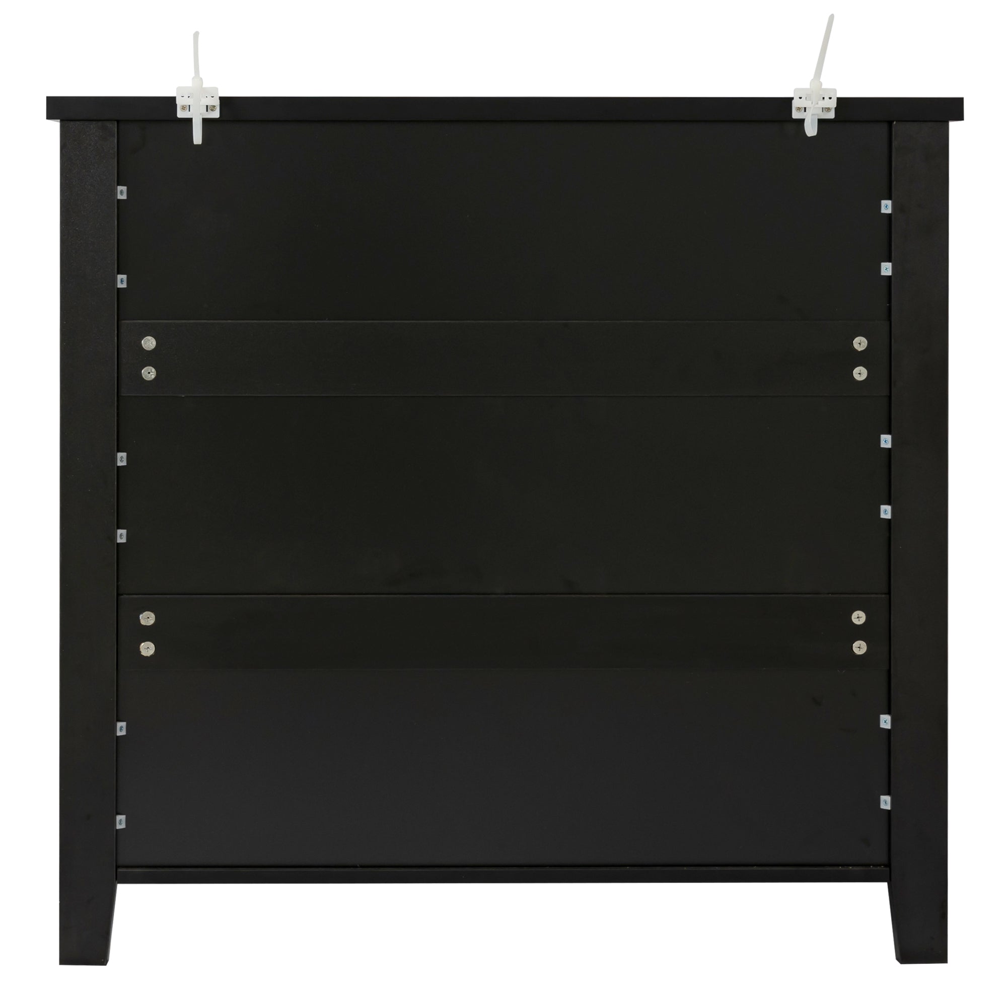 Antique Wide 6 Drawer Storage Dresser with Solid Wood Frame- Black_8