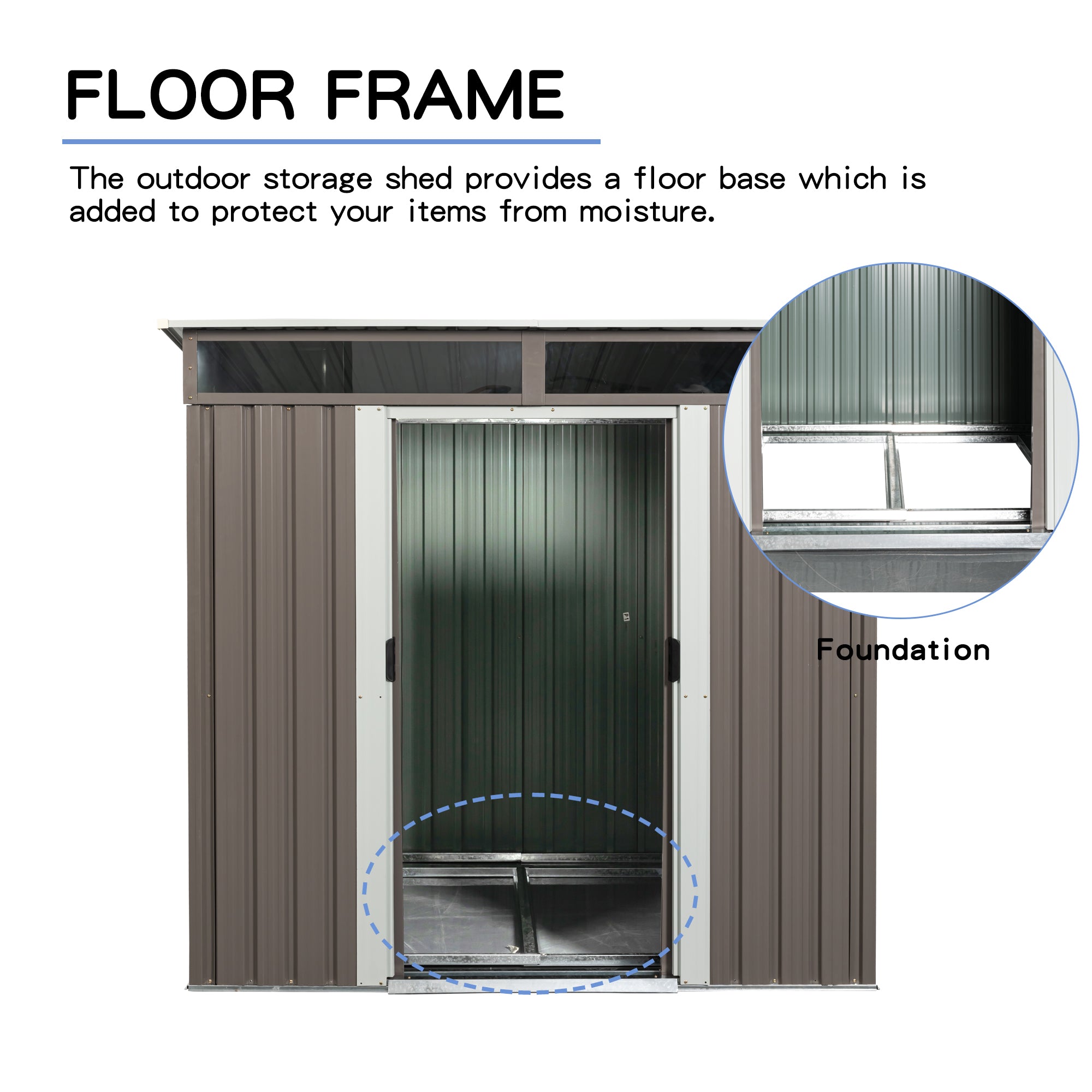 6ft x 5ft Modern Outdoor Storage Shed for Garden with Lockable Sliding Door_4