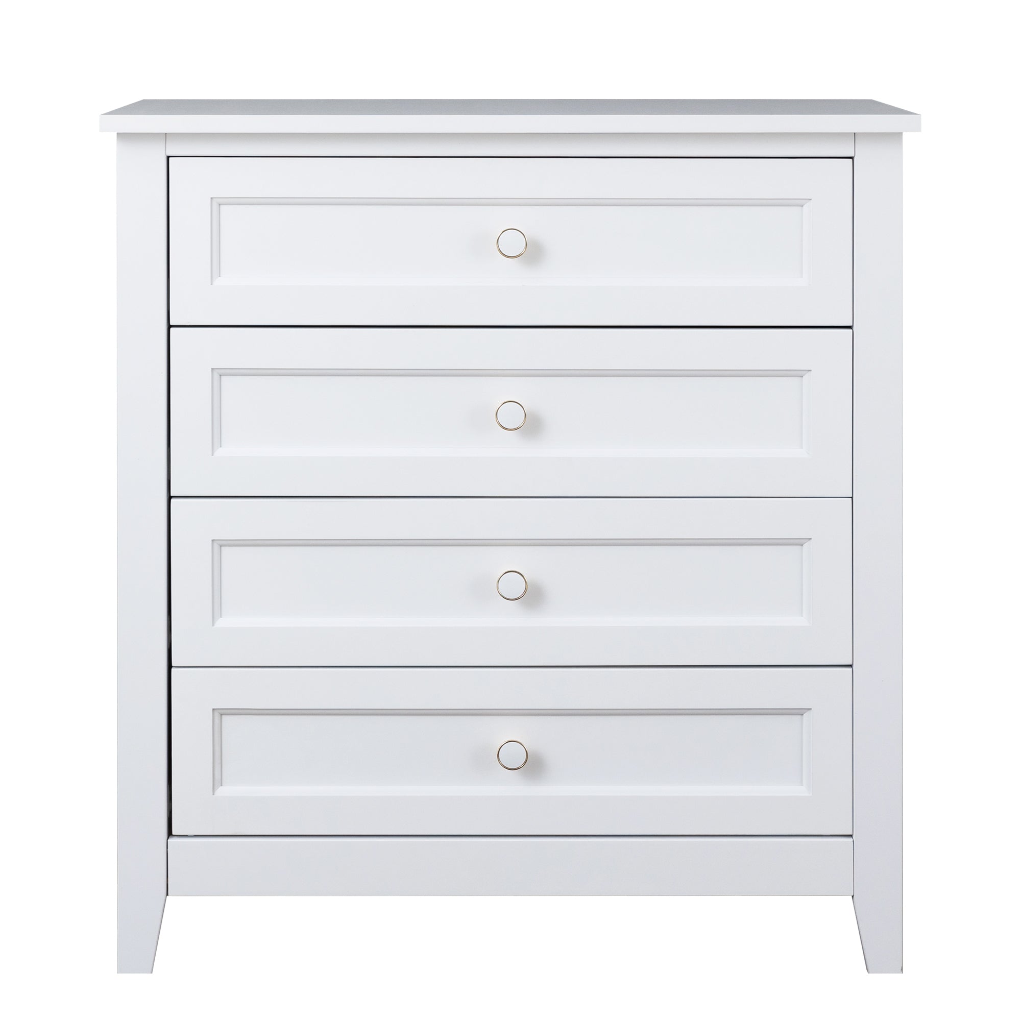 4 Drawers Wooden Stylish Side Board Dresser and Storage Organizer- White_7