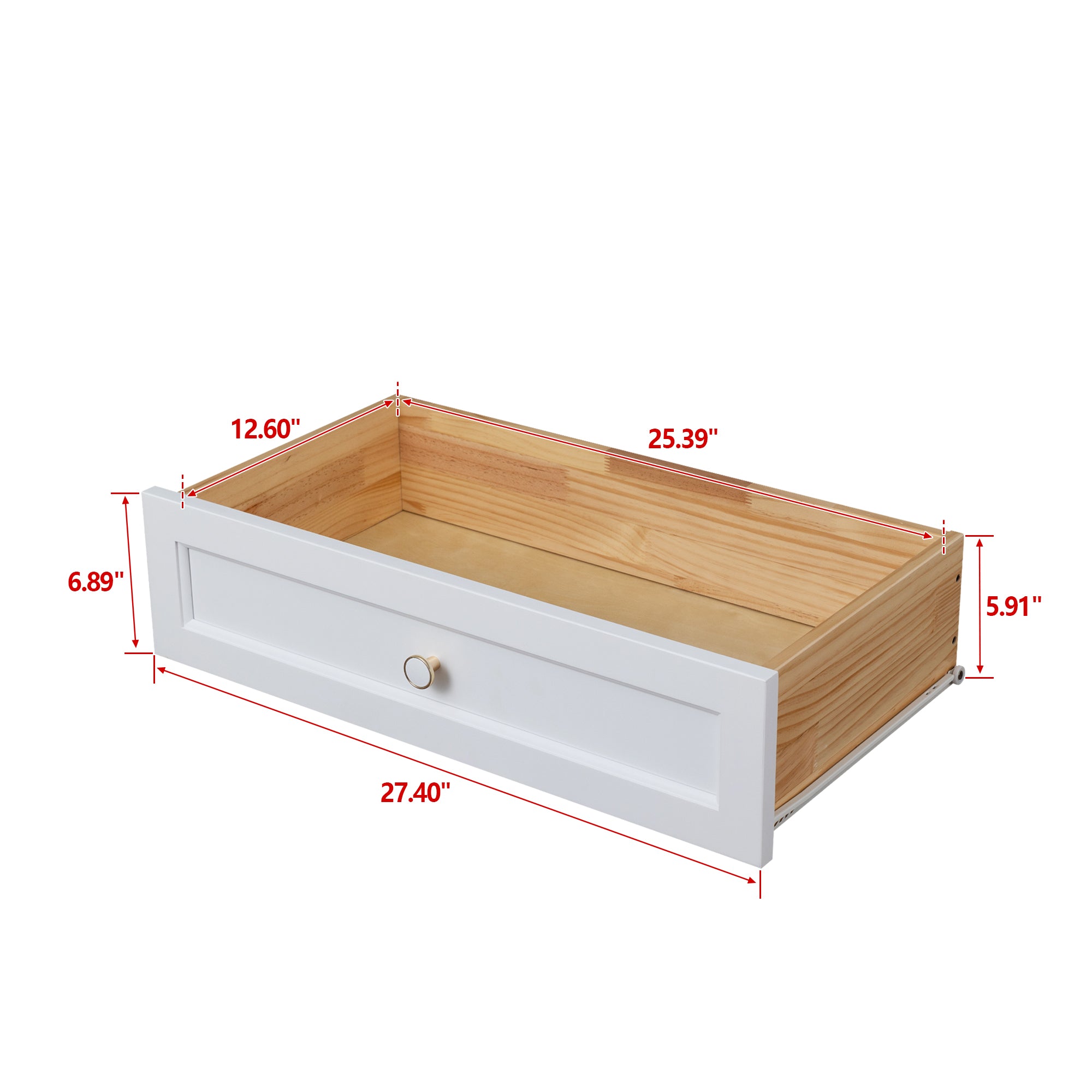 4 Drawers Wooden Stylish Side Board Dresser and Storage Organizer- White_6