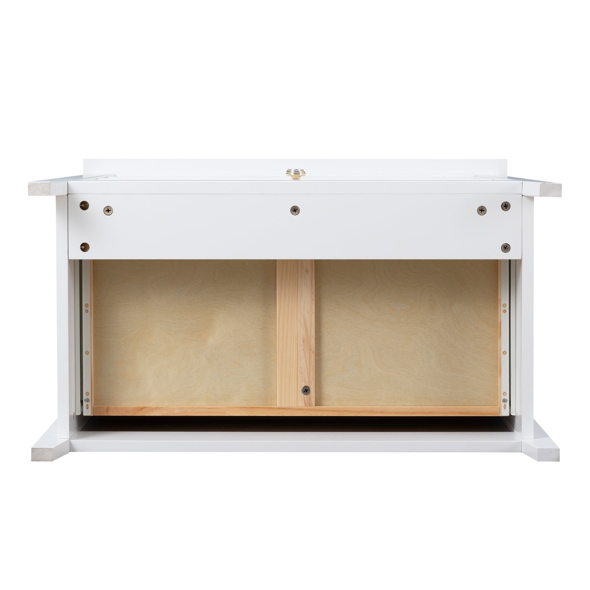 4 Drawers Wooden Stylish Side Board Dresser and Storage Organizer- White_4