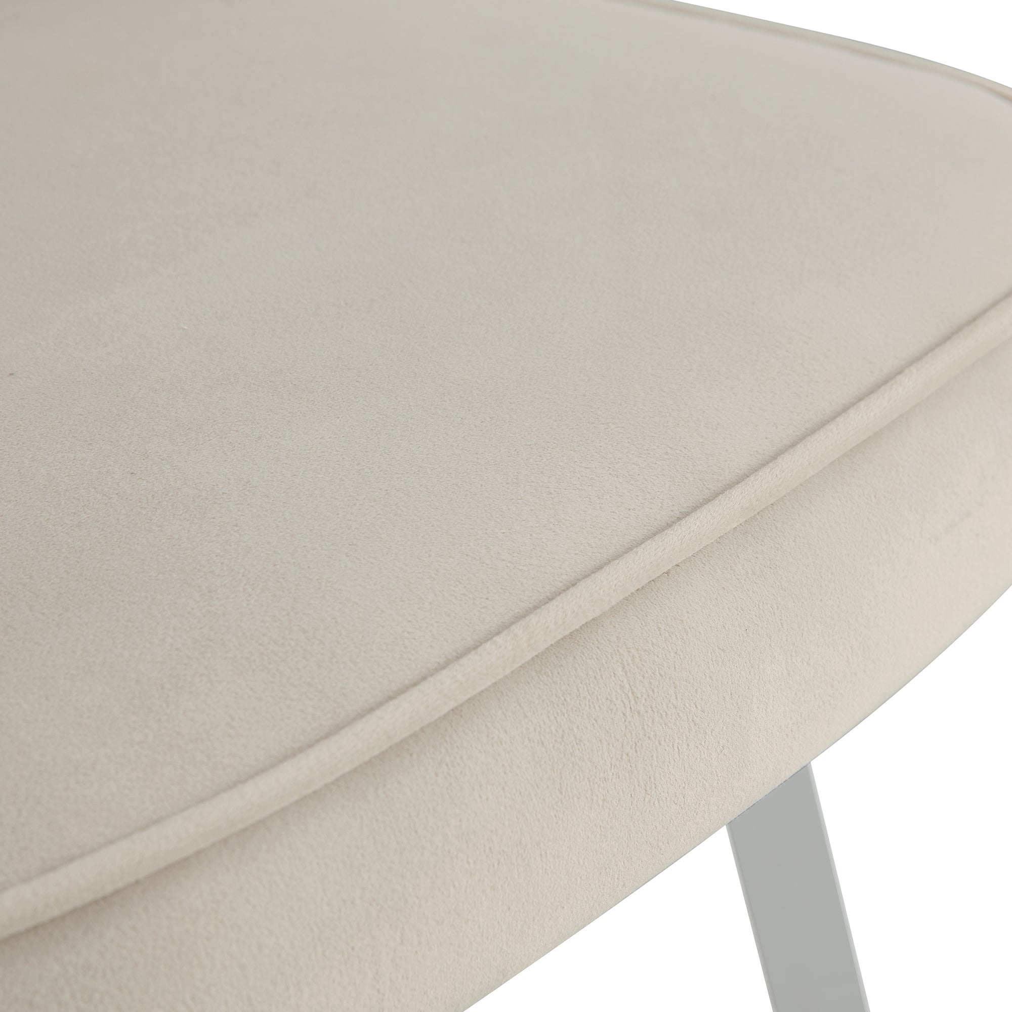 Set of 4 Modern Designed Accent Chair Upholstered Velvet Side Chair with Metal Legs- Light Beige_20