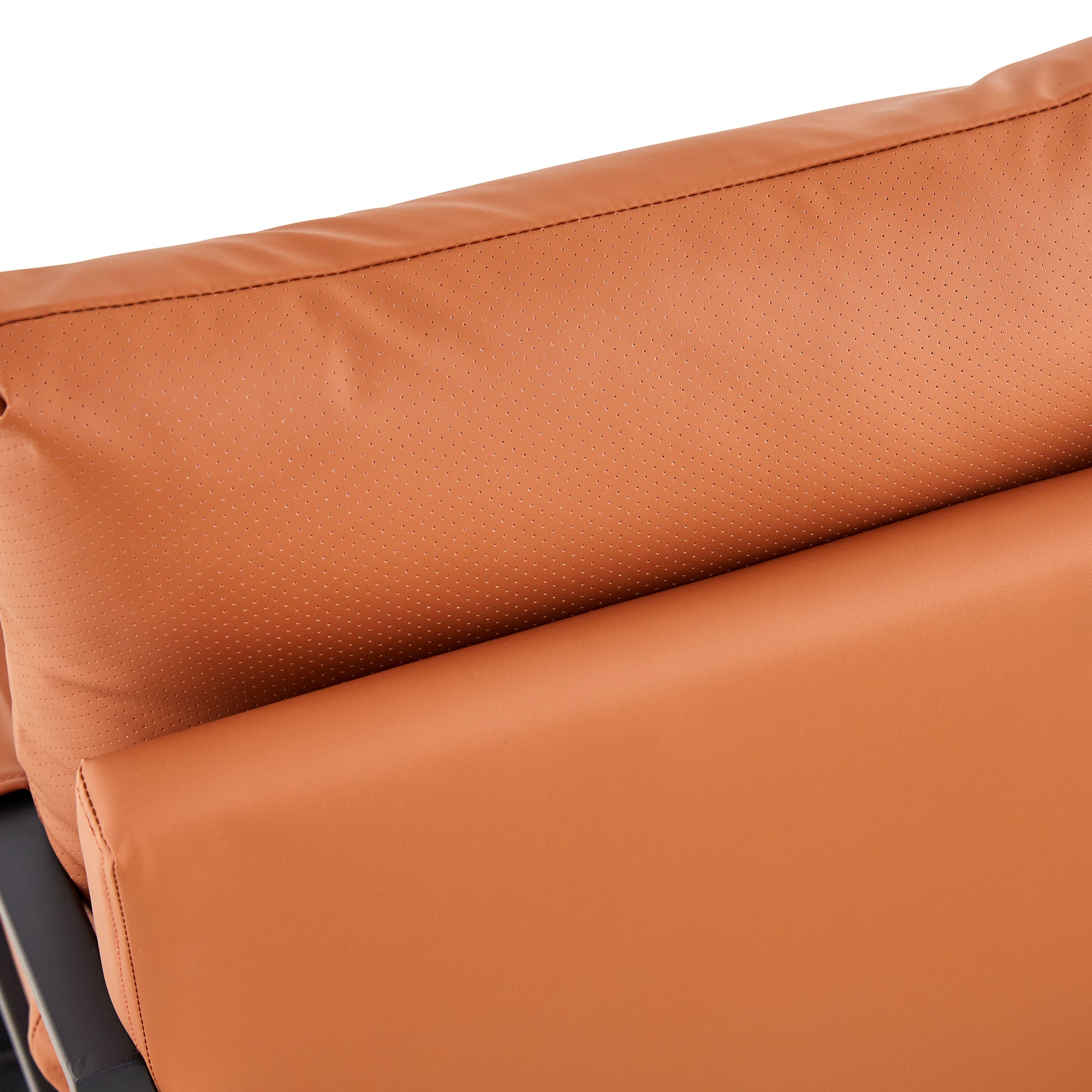 Modern Upholstered PU Leather Sofa Set with Black Metal Frame- 2 Seater+ Double Sofa, Brown_13