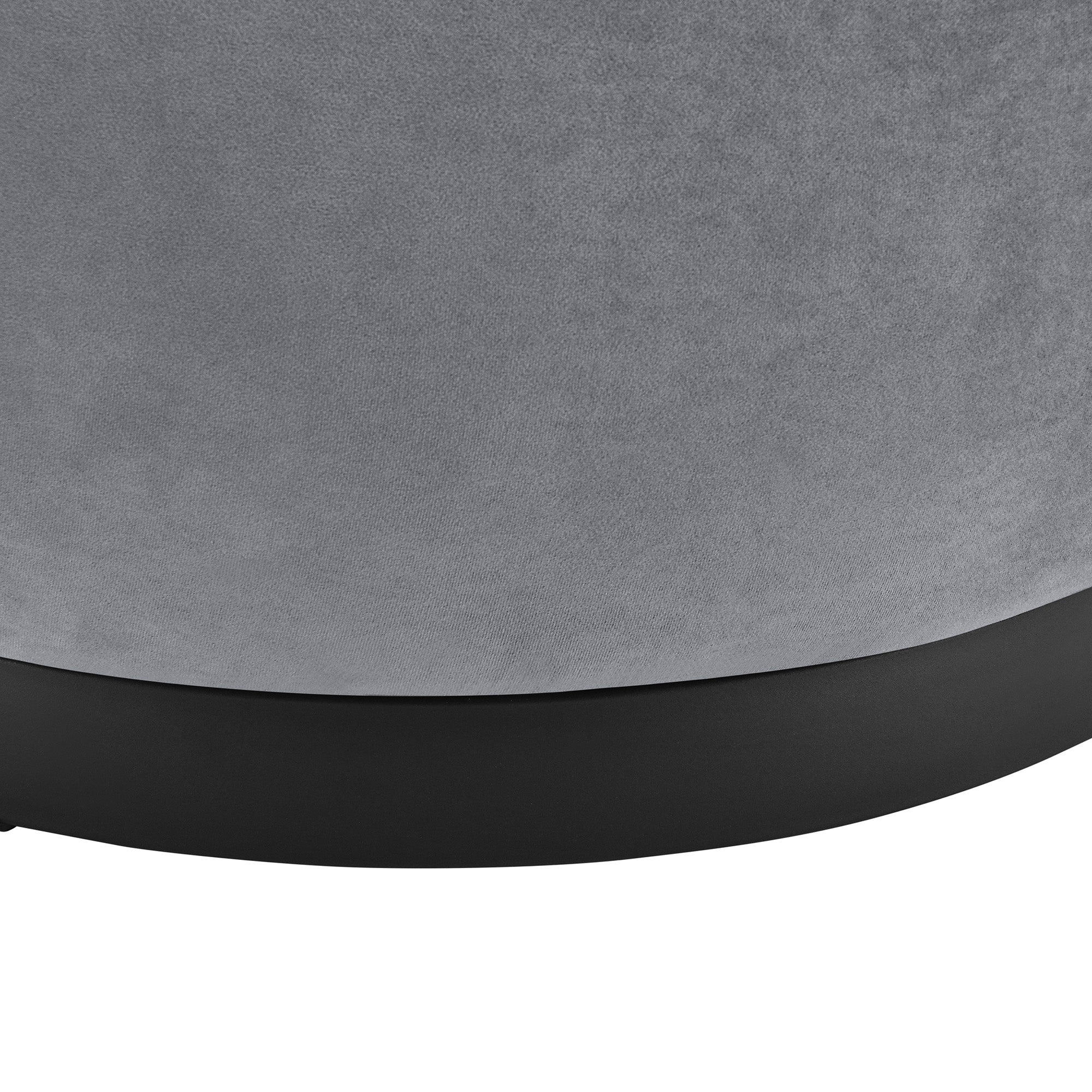 Swviel Barrel Chair with Black Stainless Steel Base and Storage Ottoman- Grey_14