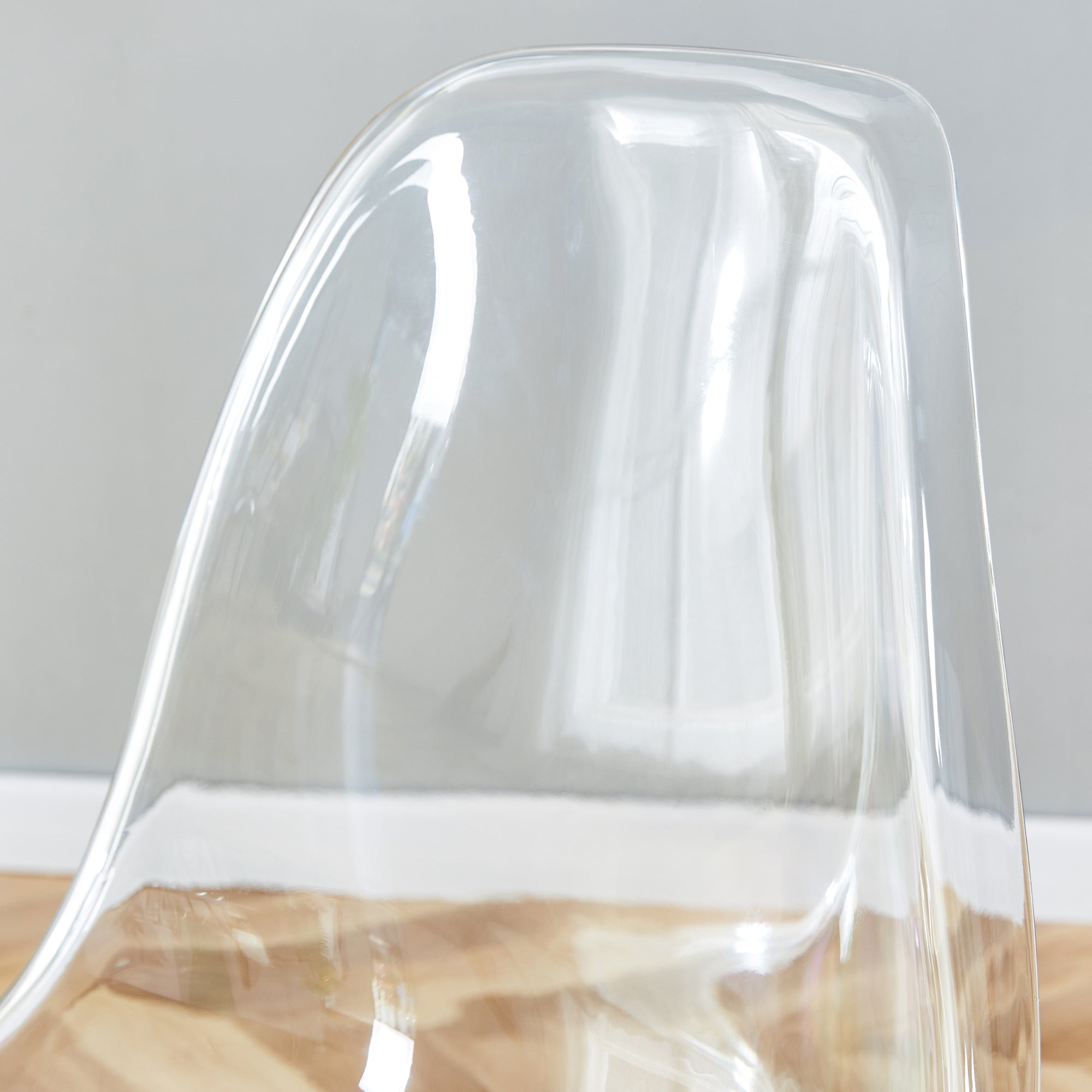 5 Pcs/Set Modern Transparent Ghost Glass Table and Acrylic Chair Set- Black_11