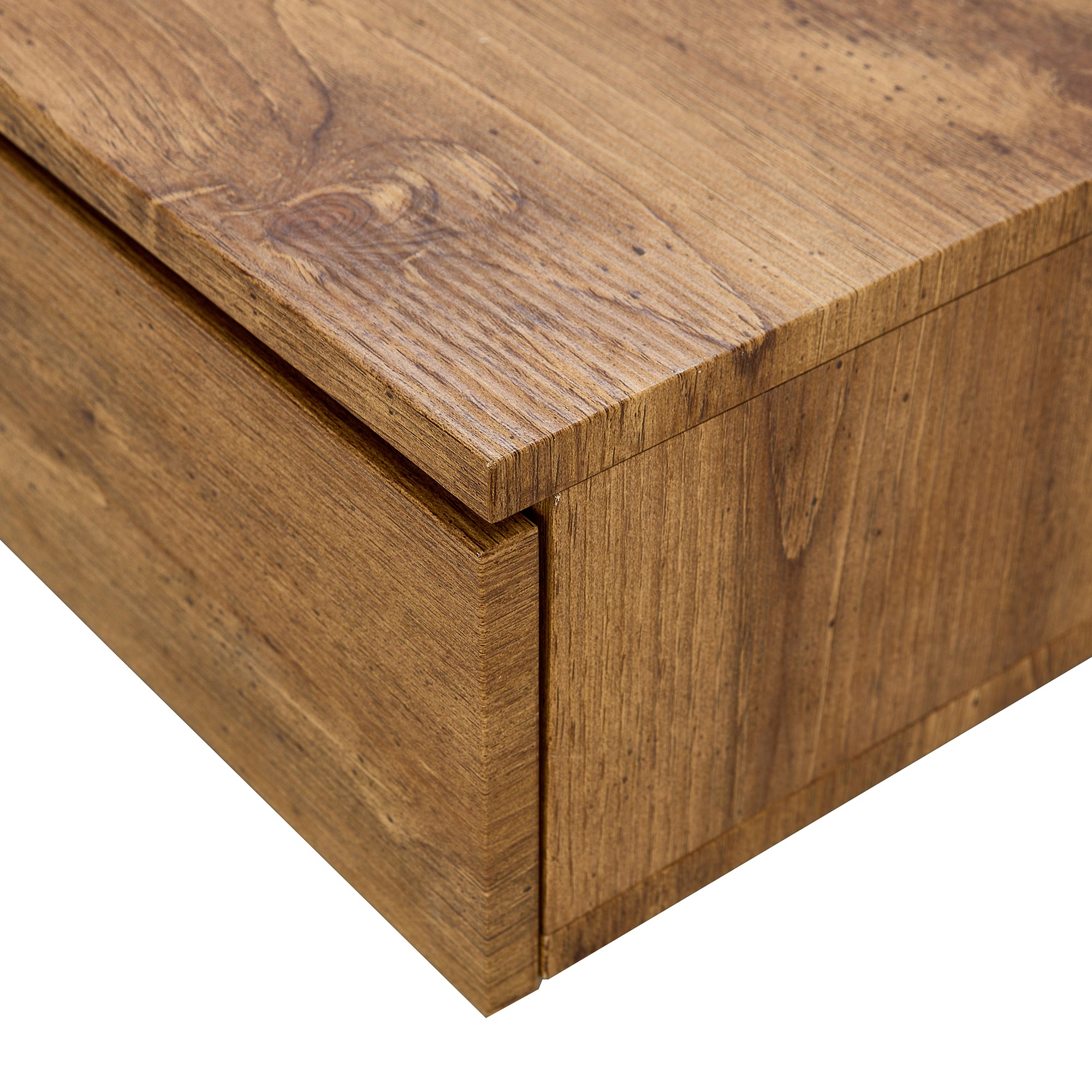 Wood Grain and Marble Rectangular Coffee Table with Fusion Cube Stylish Accent_13