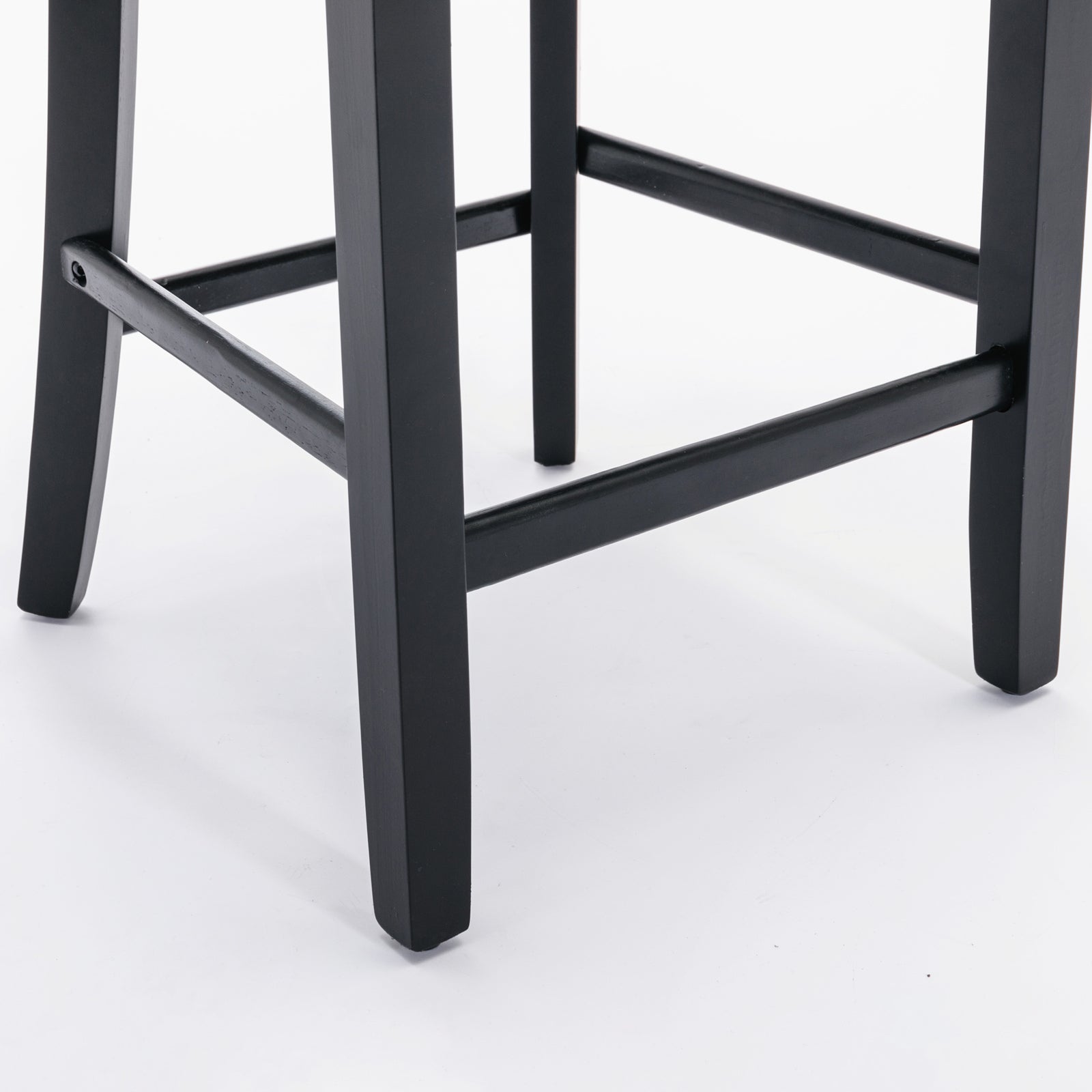 2pcs Chrome Accent Wingback Bar Stools Tufted Velvet with Nailhead and Black Legs- Gold, Black_13