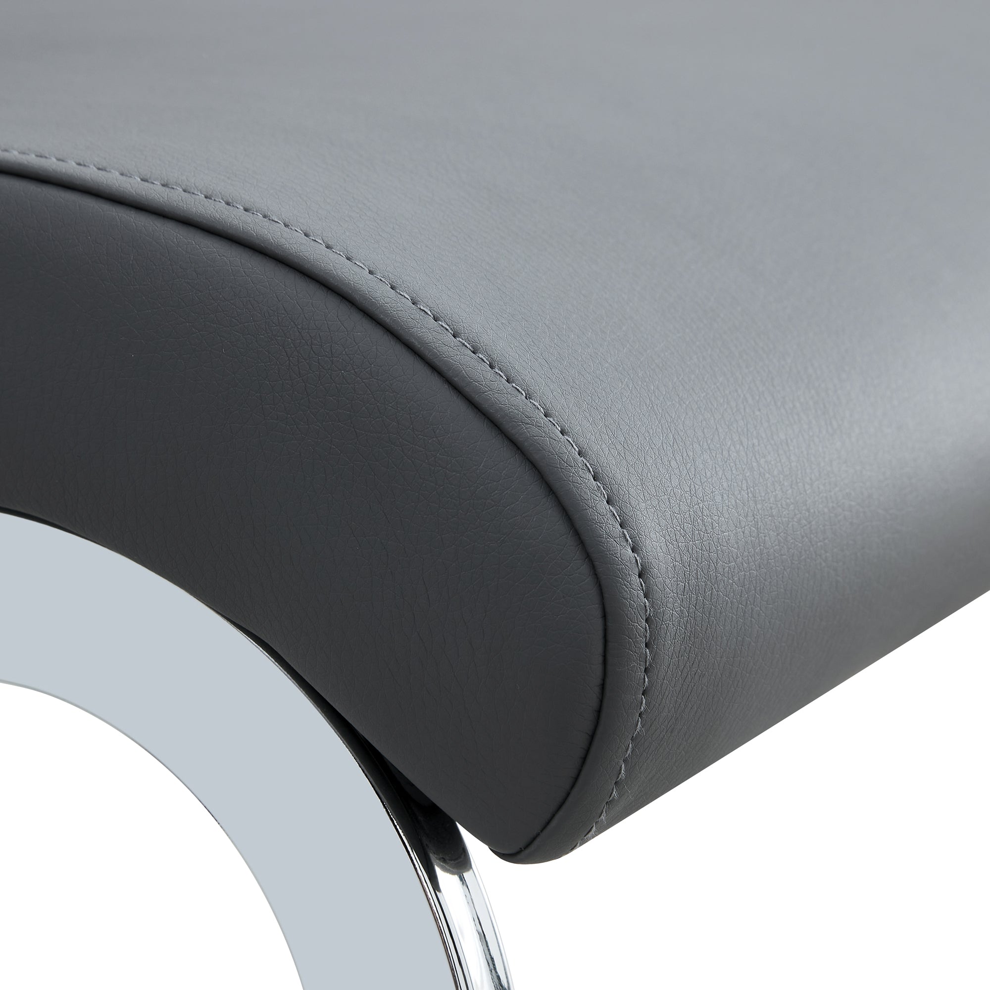 Glass Dining table and Chair Set with 4 Grey Middle Grid Dining Chairs and 1 Dining Table_12